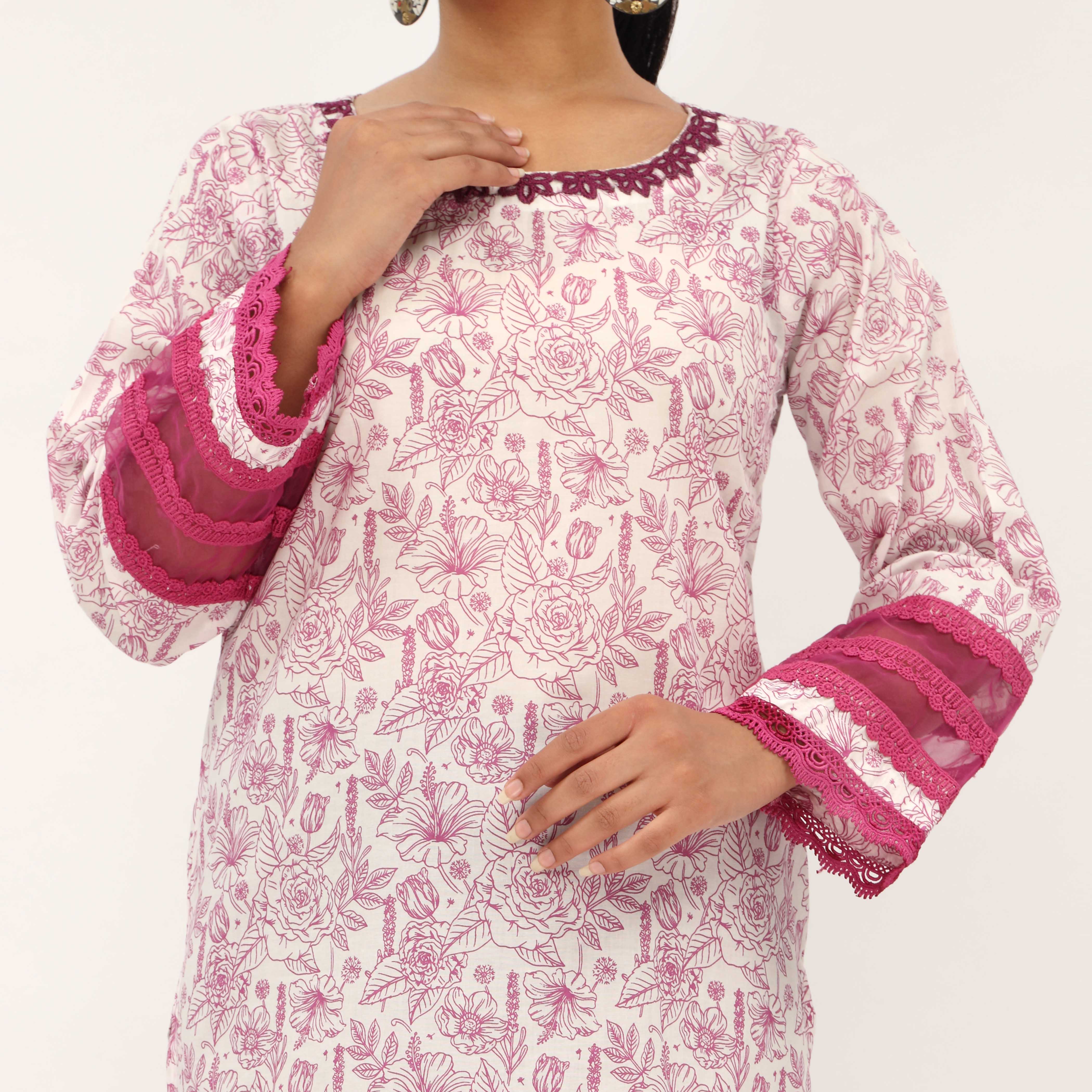 1PC- Allover Printed Cotton Cambric Shirt PS5039 - Image 2