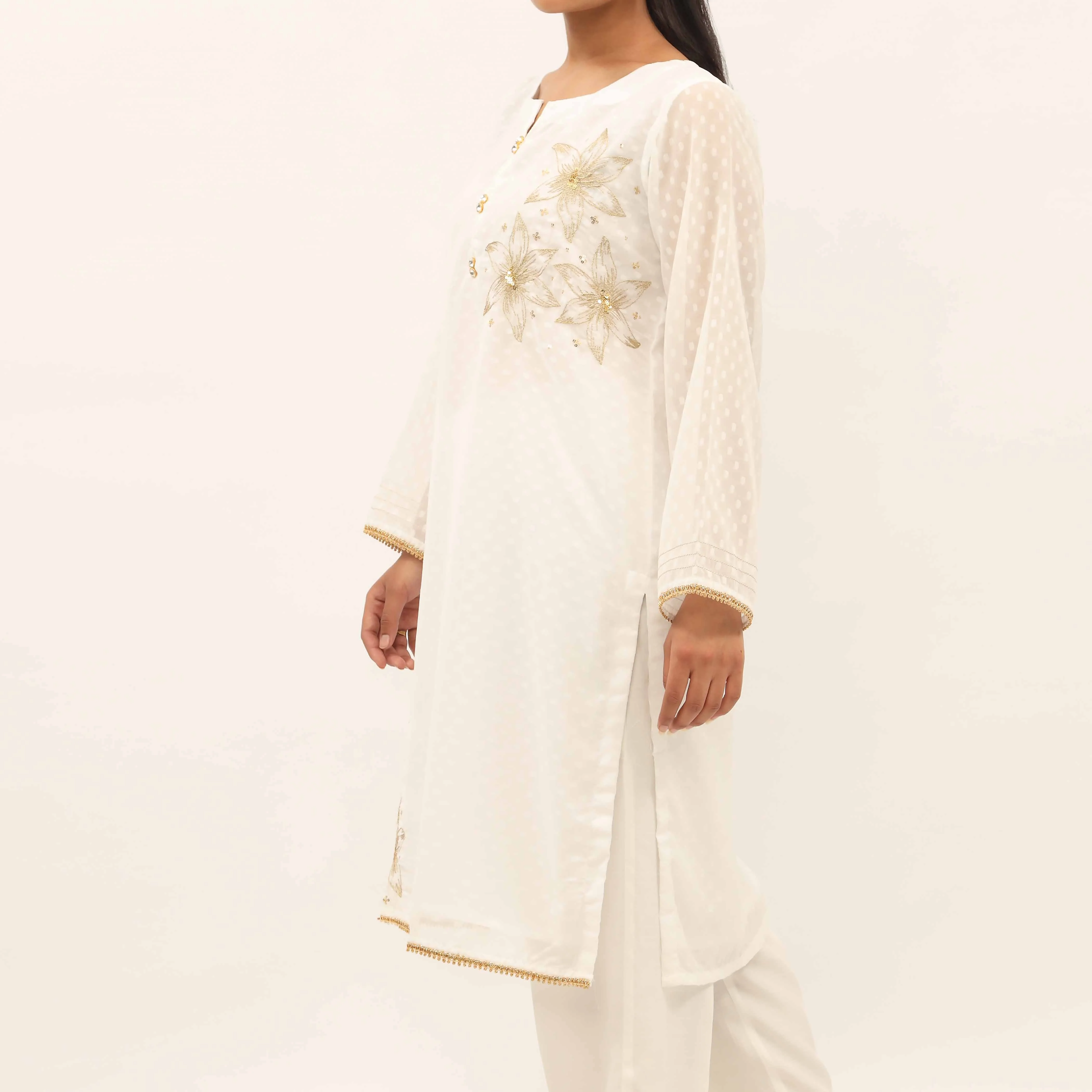 1PC- Broshia Chiffon Shirt PS5277 - Image 3