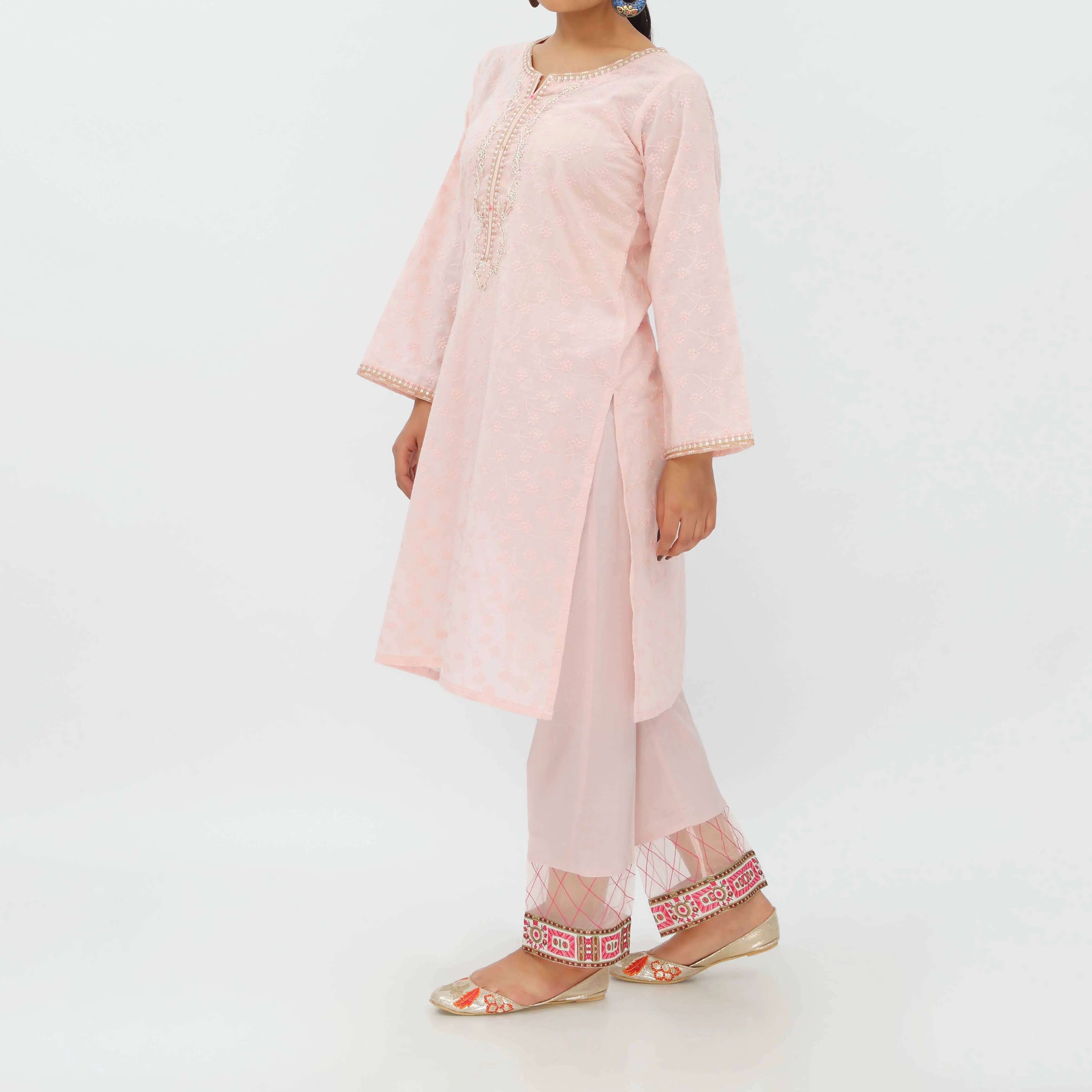 1PC- Chikankari Lawn Shirt PS5354 - Image 2