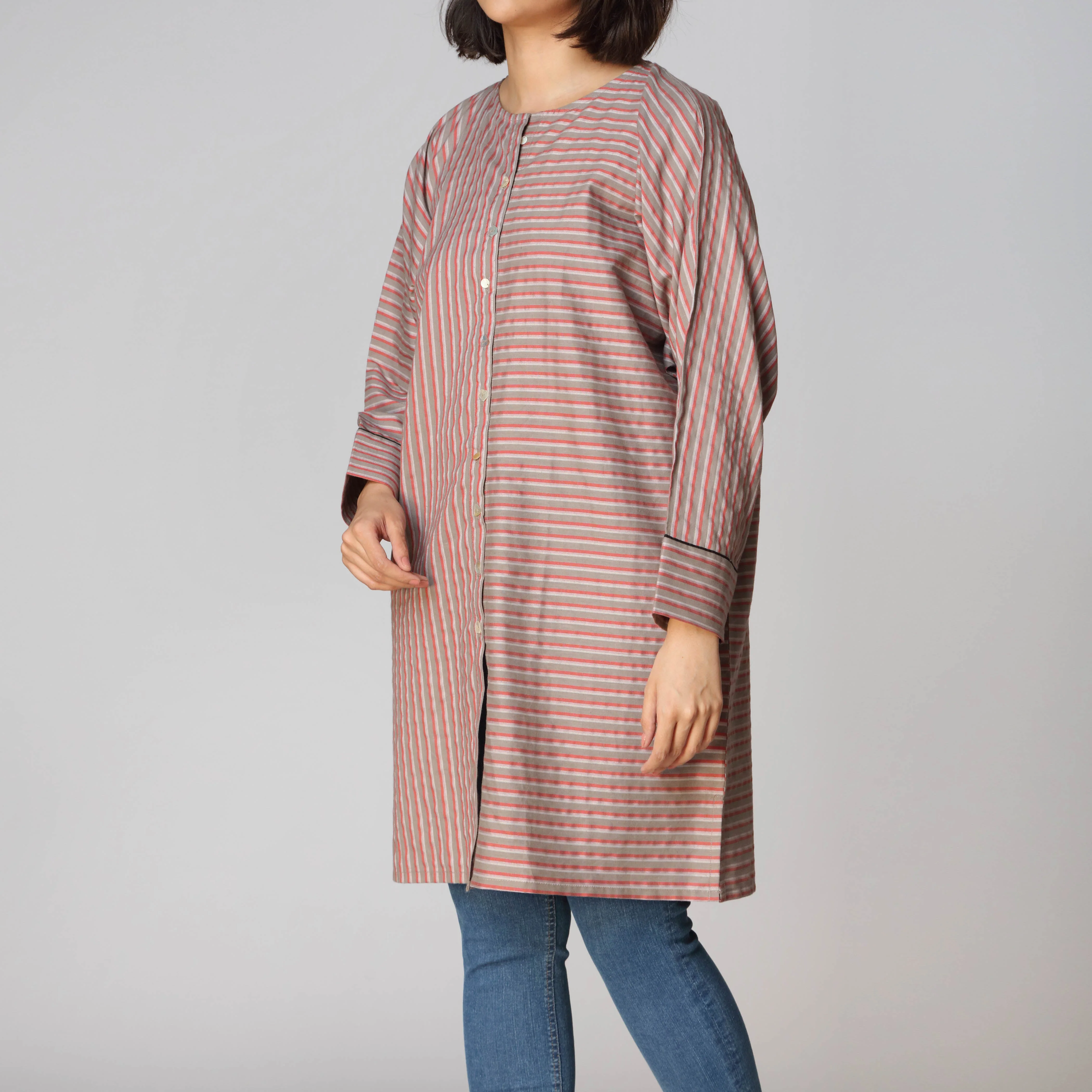 1PC- Cotton Stripe Shirt  PW2127 - Image 2