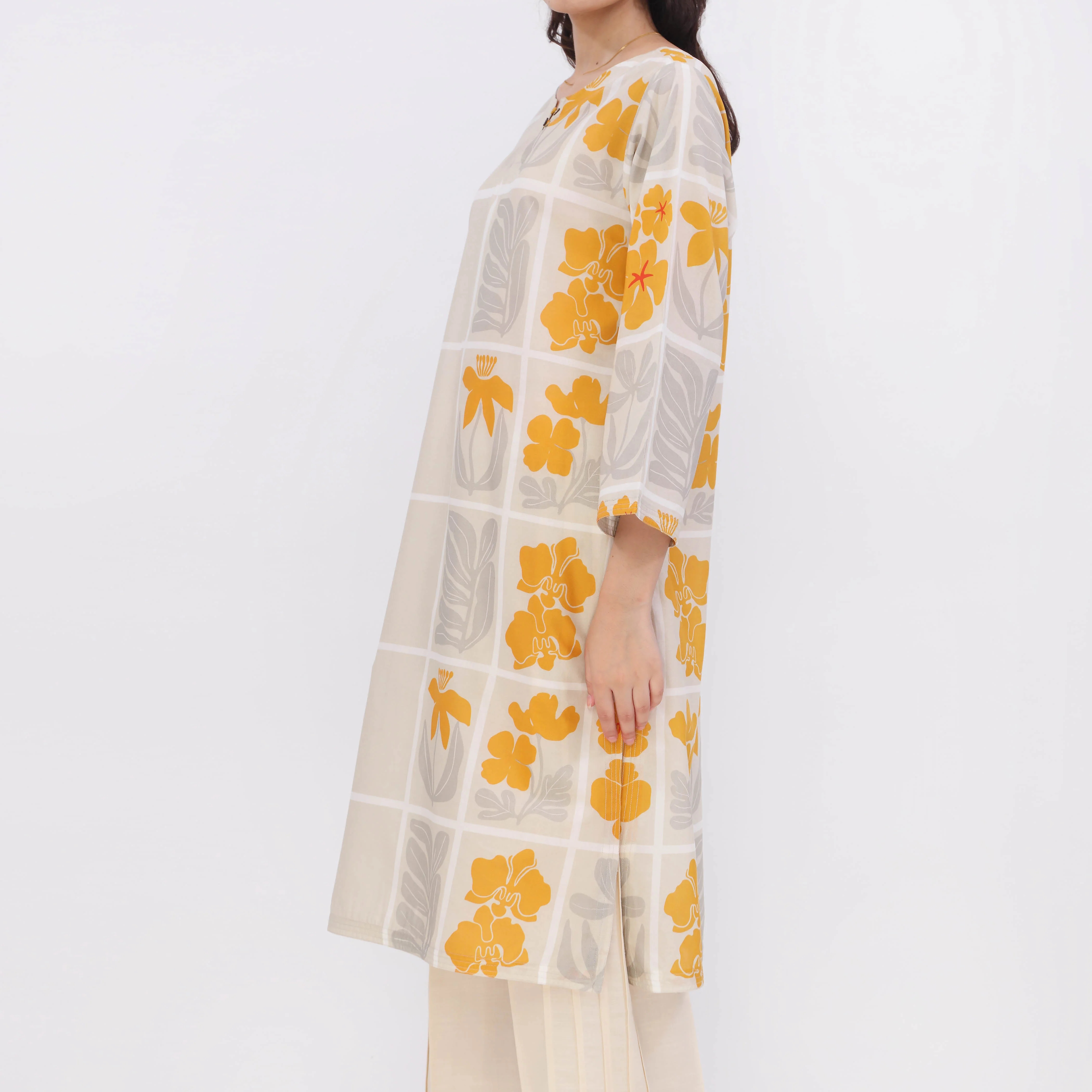 1PC- Digital Printed Cotton Cambric Shirt PW5062 - Image 4