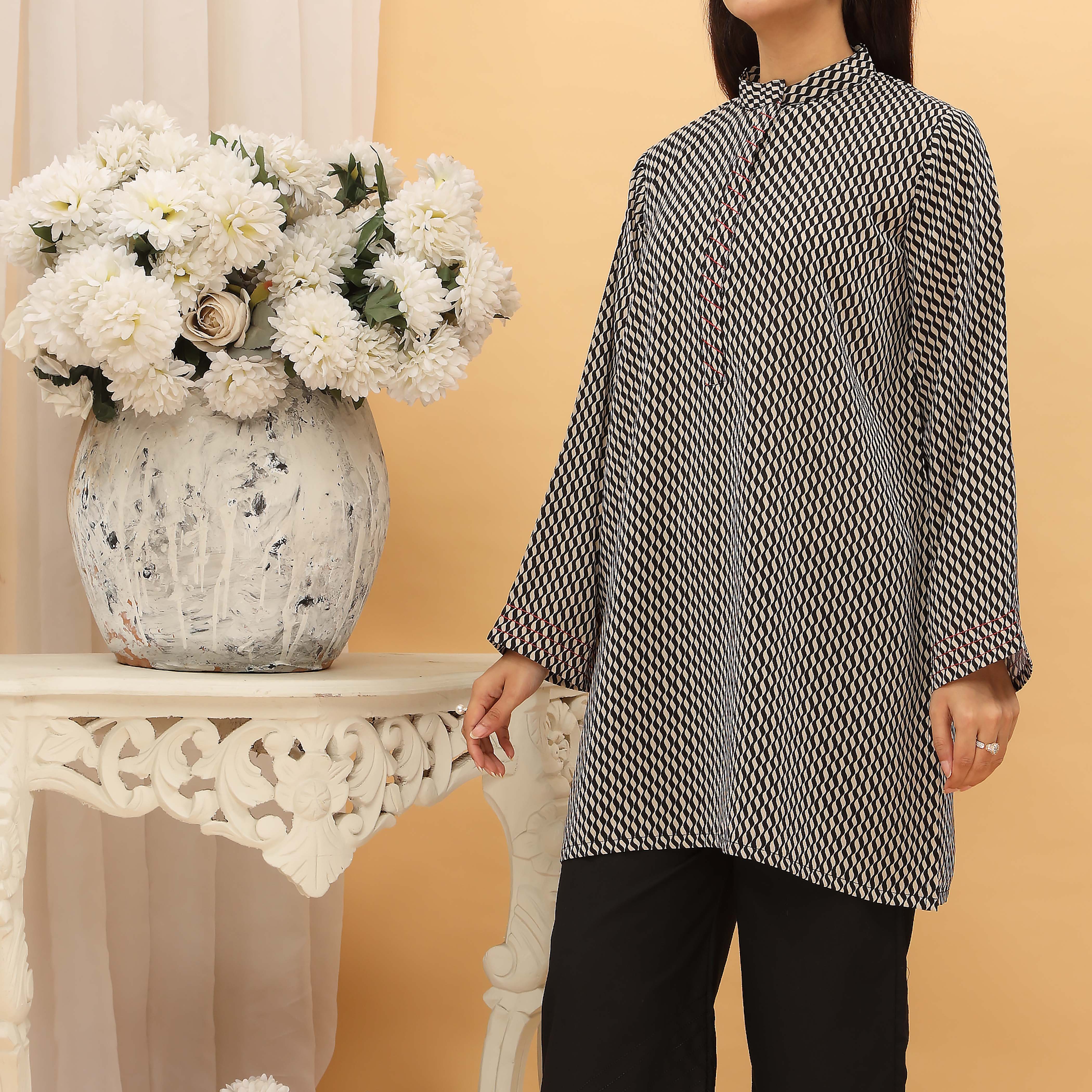 1PC- Digital Printed Grip Silk Shirt PS5316 - Image 2