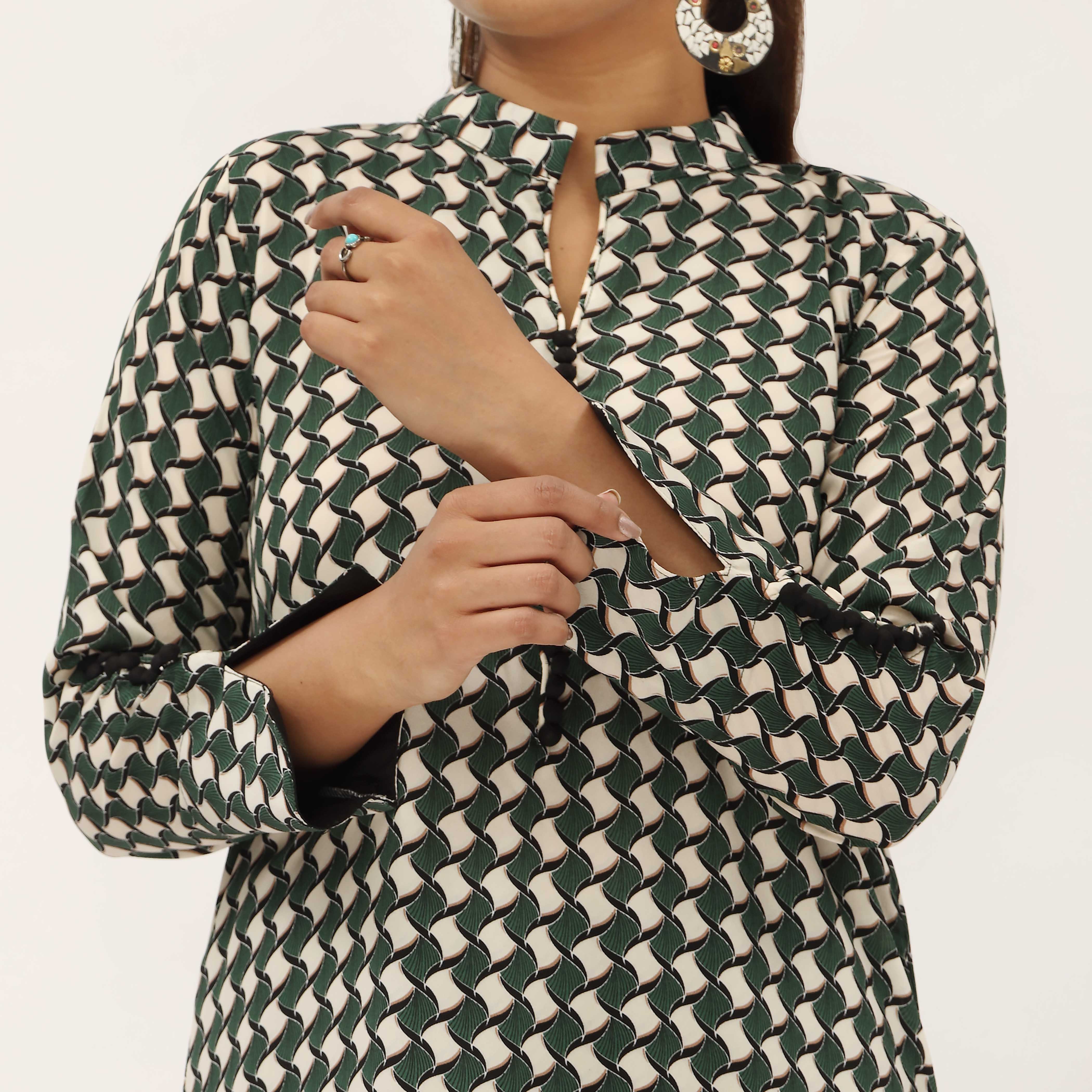 1PC- Digital Printed Gripsilk Shirt PS5353 - Image 2