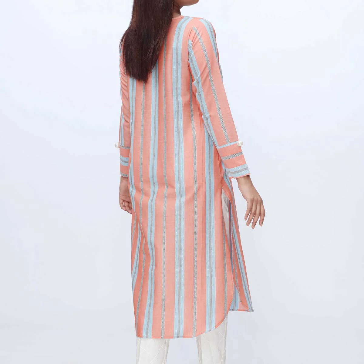 1PC- Embellished Doriya Jacquard Shirt PW3131 - Image 2