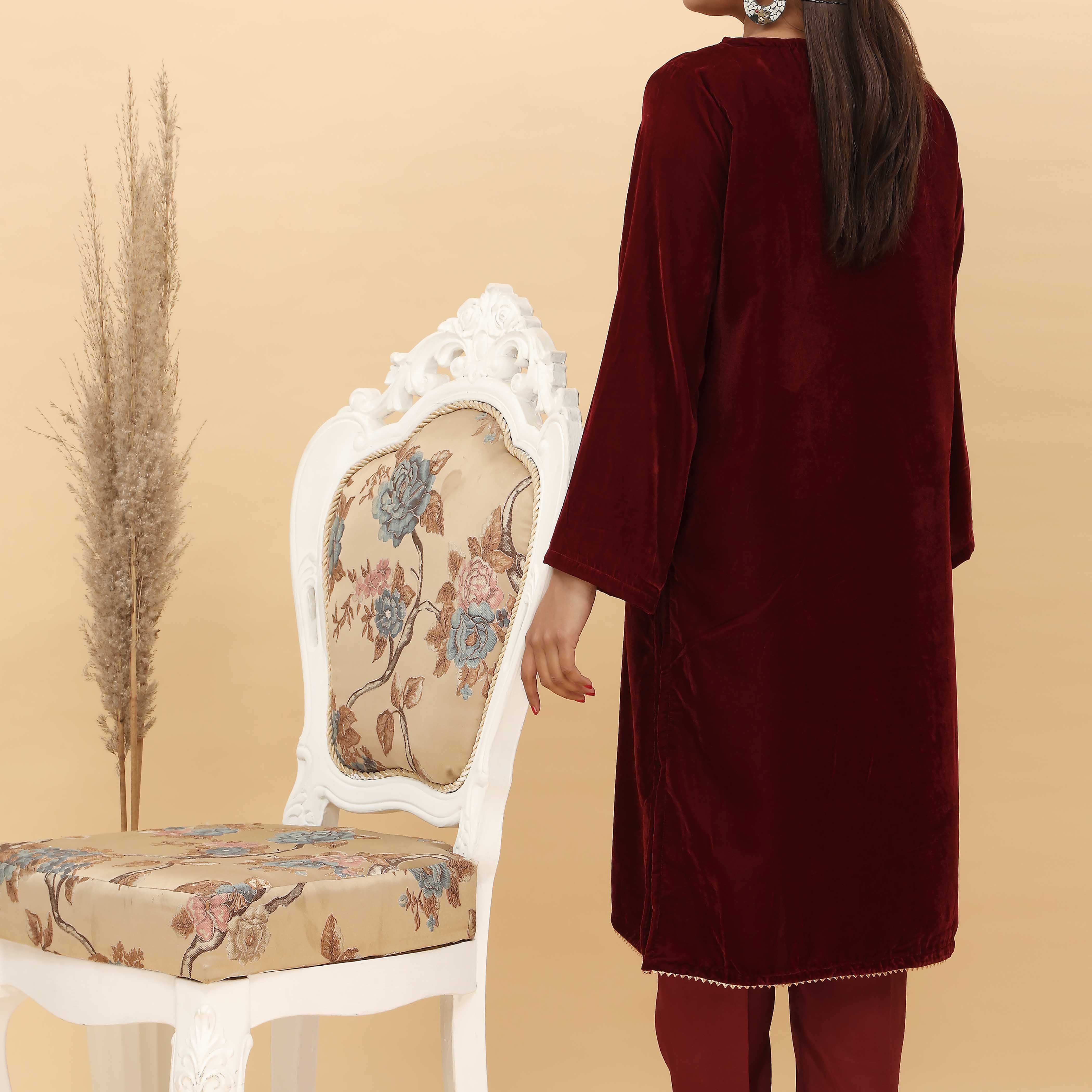 1PC- Fine Quality Micro Velvet Shirt PW4338 - Image 3