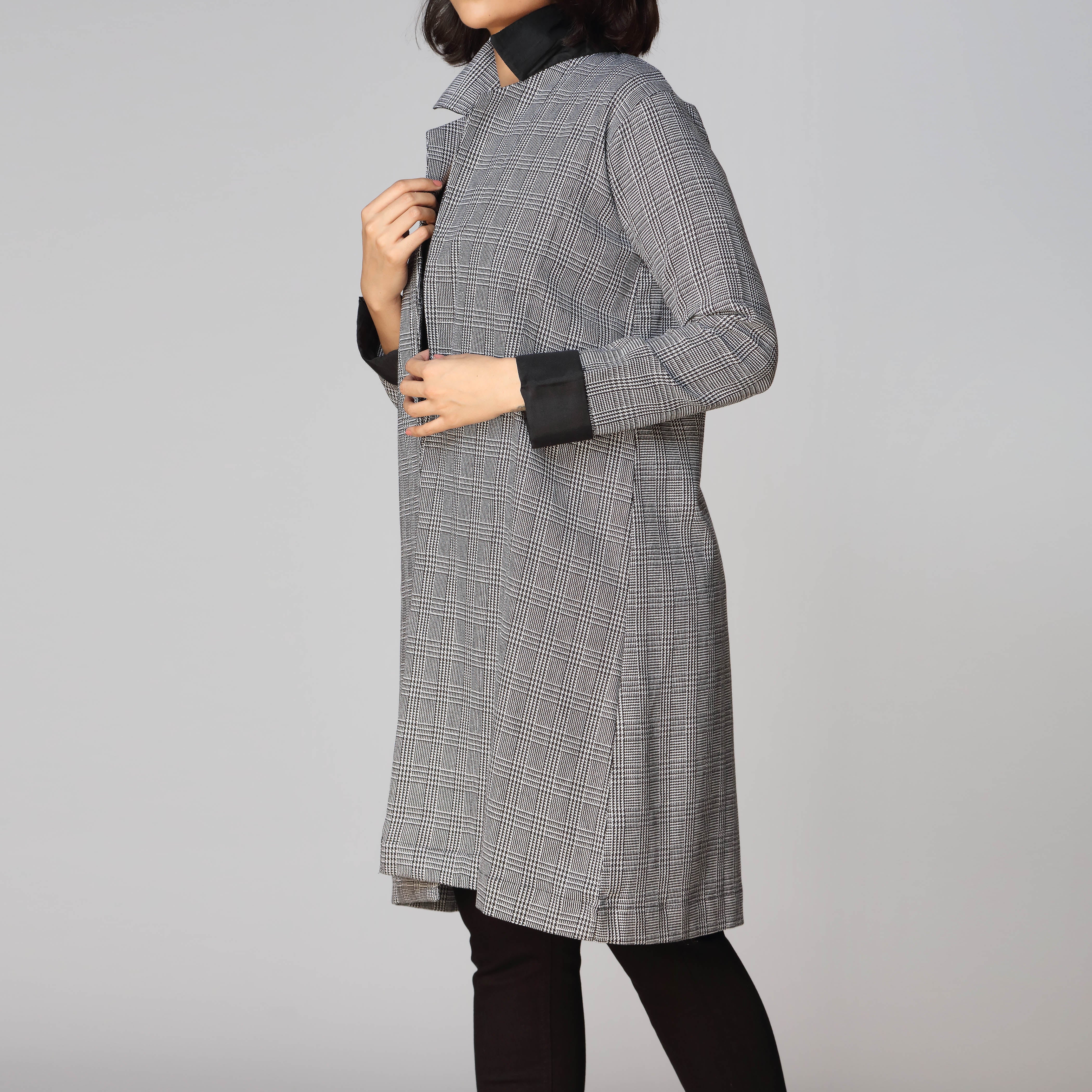 1PC- Flannel Checkered Coat  PW2325 - Image 2