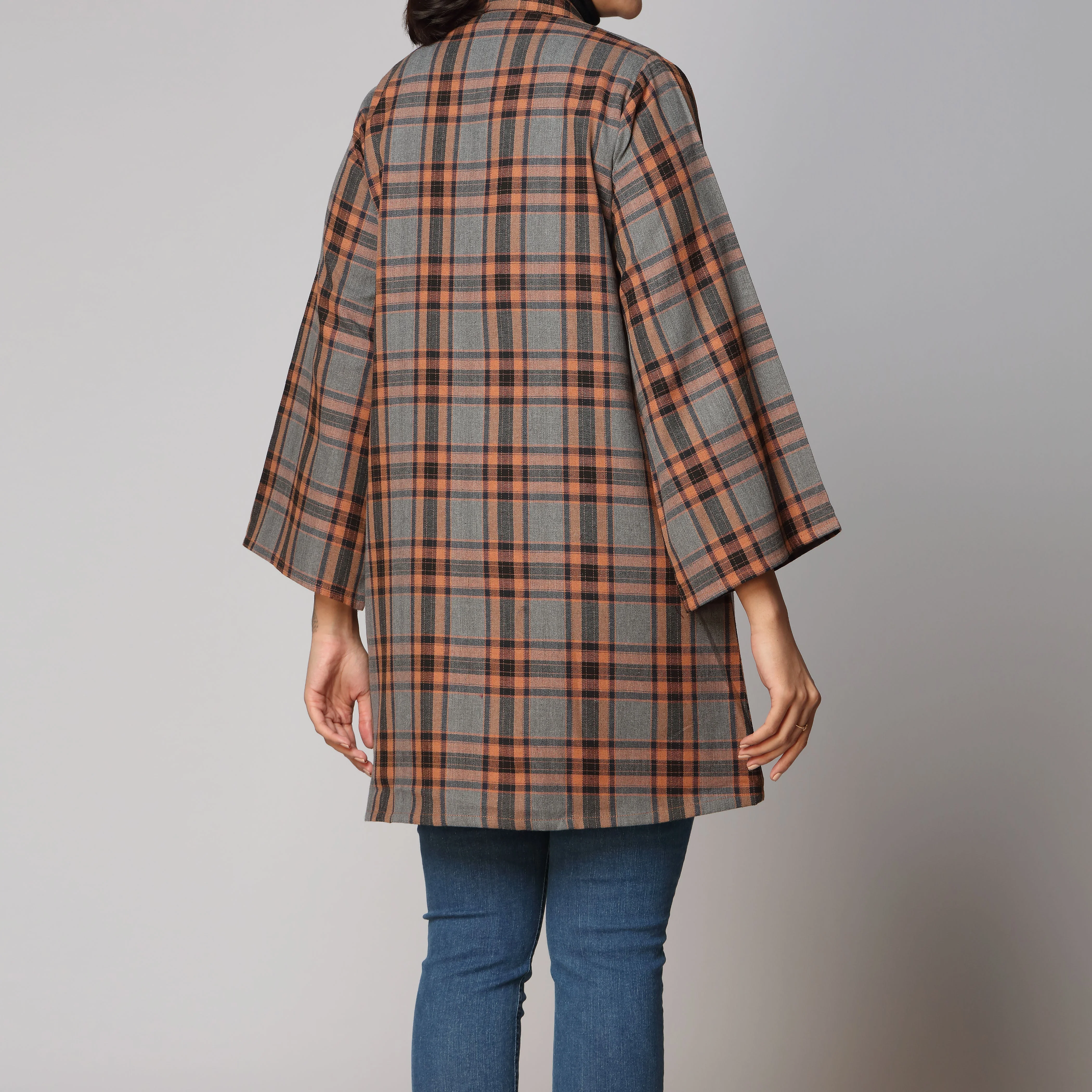1PC- Flannel Checkered Open Shirt PW2311 - Image 4