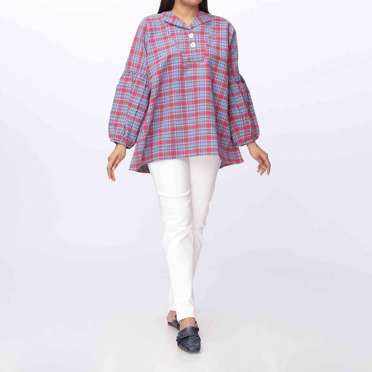 1PC-Flannel Checkered Top PW3078 - Image 2