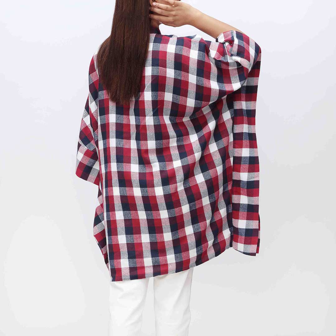1PC- Flannel Checkered Top PW3275 - Image 3