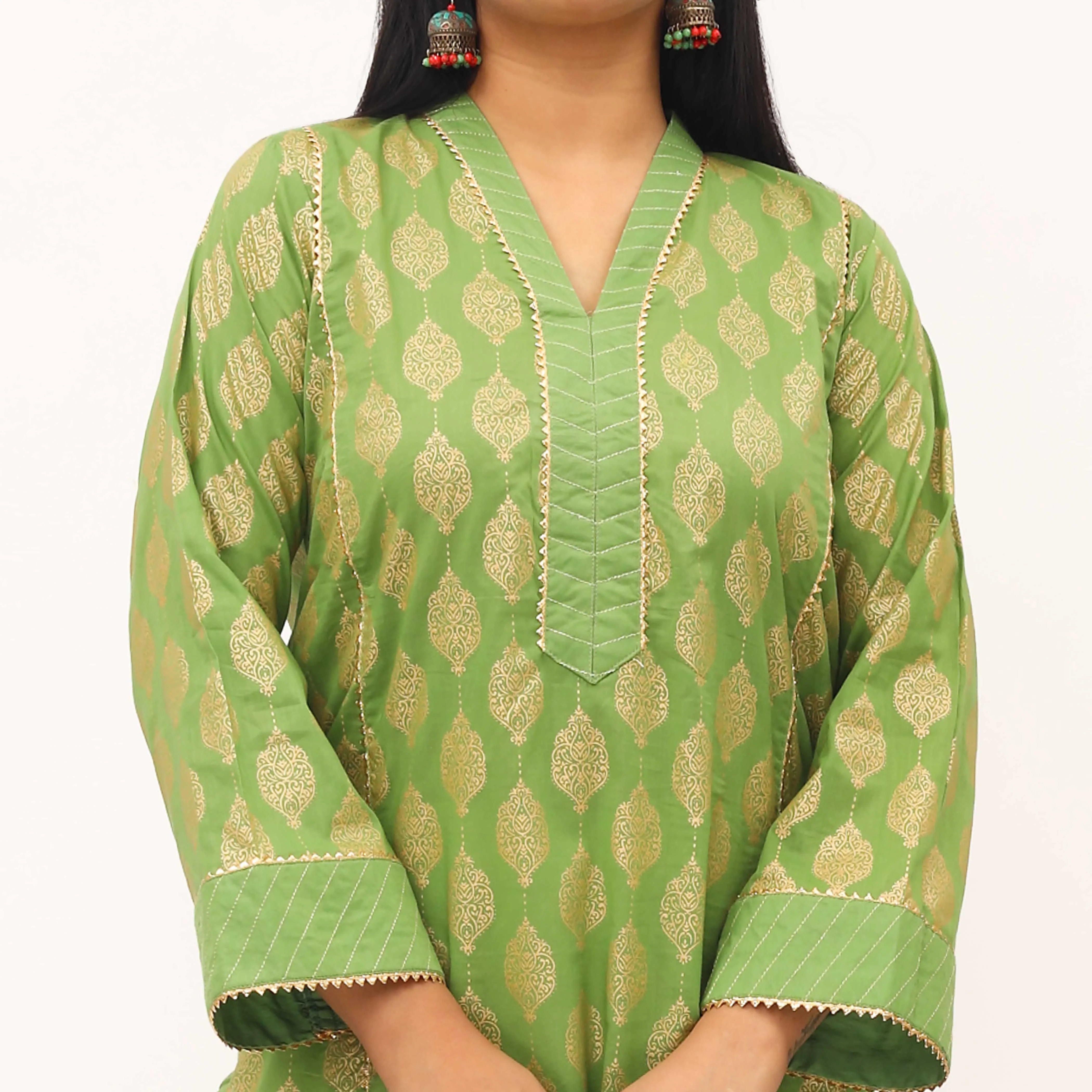 1PC- Gold Printed Lawn Shirt PS5079 - Image 2