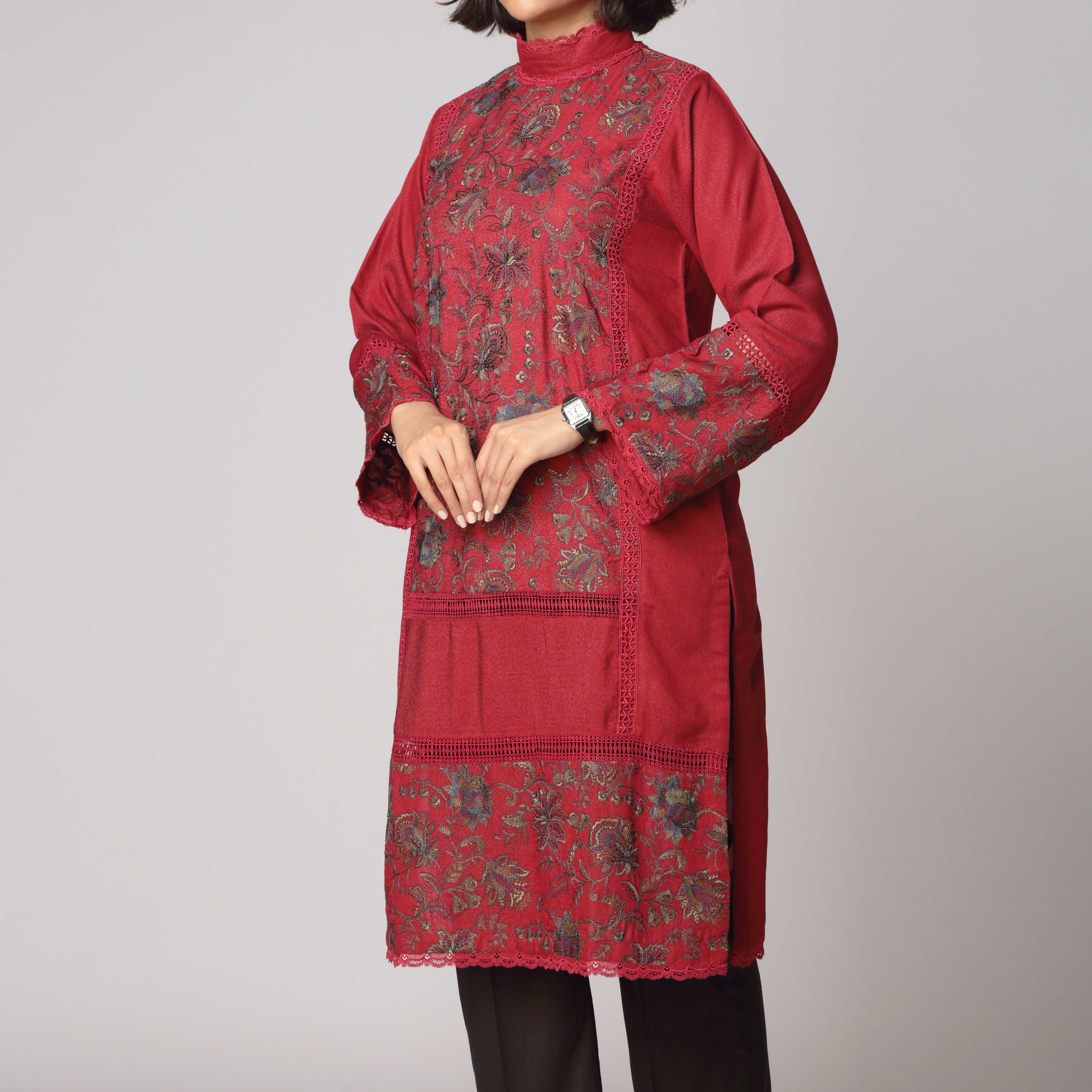 1PC- Karandi Embellished Shirt PW2137 - Image 2