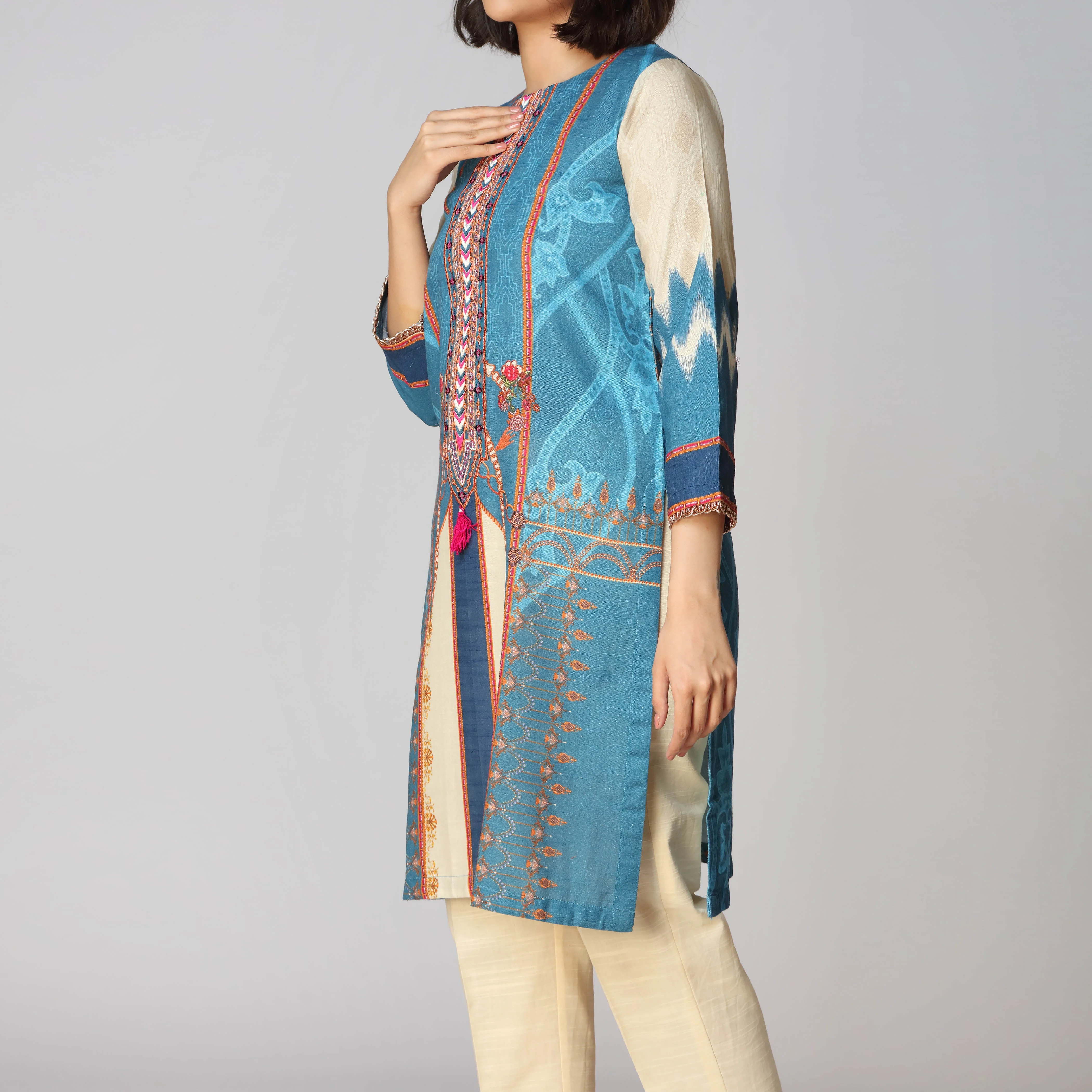 1PC- Khaddar Digital Printed Shirt PW2333 - Image 2