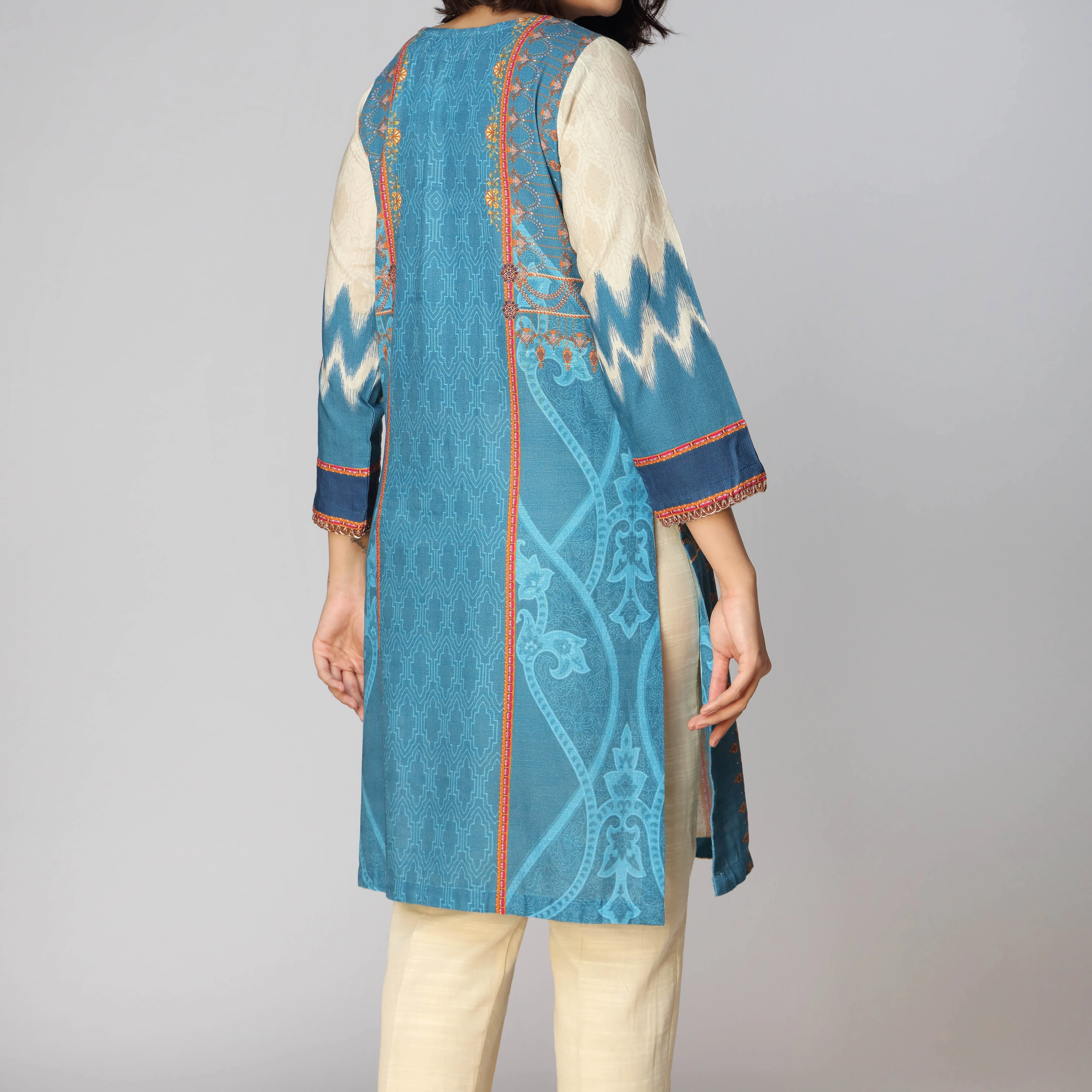 1PC- Khaddar Digital Printed Shirt PW2333 - Image 3