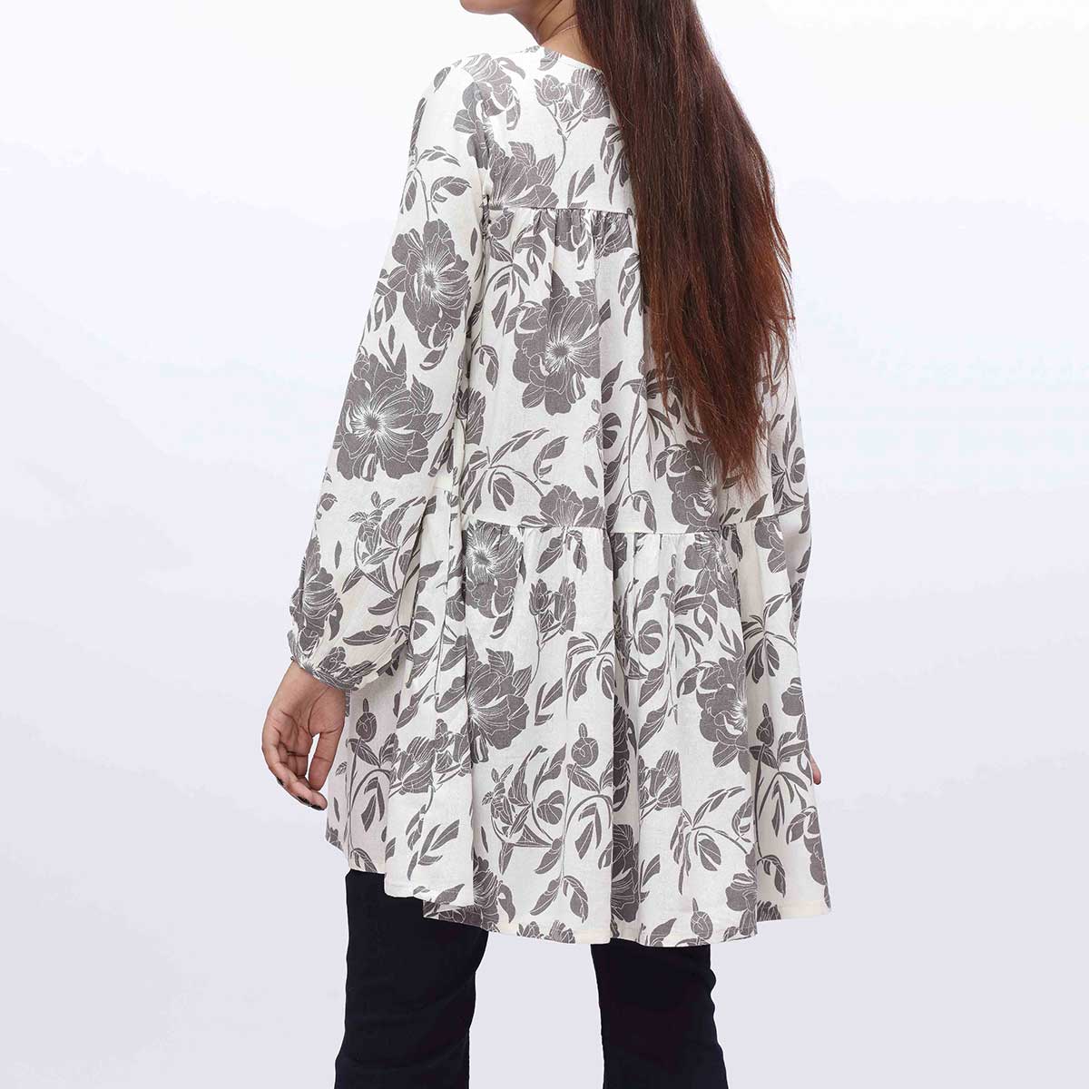 1PC- Printed Flannel Top PW3210 - Image 3