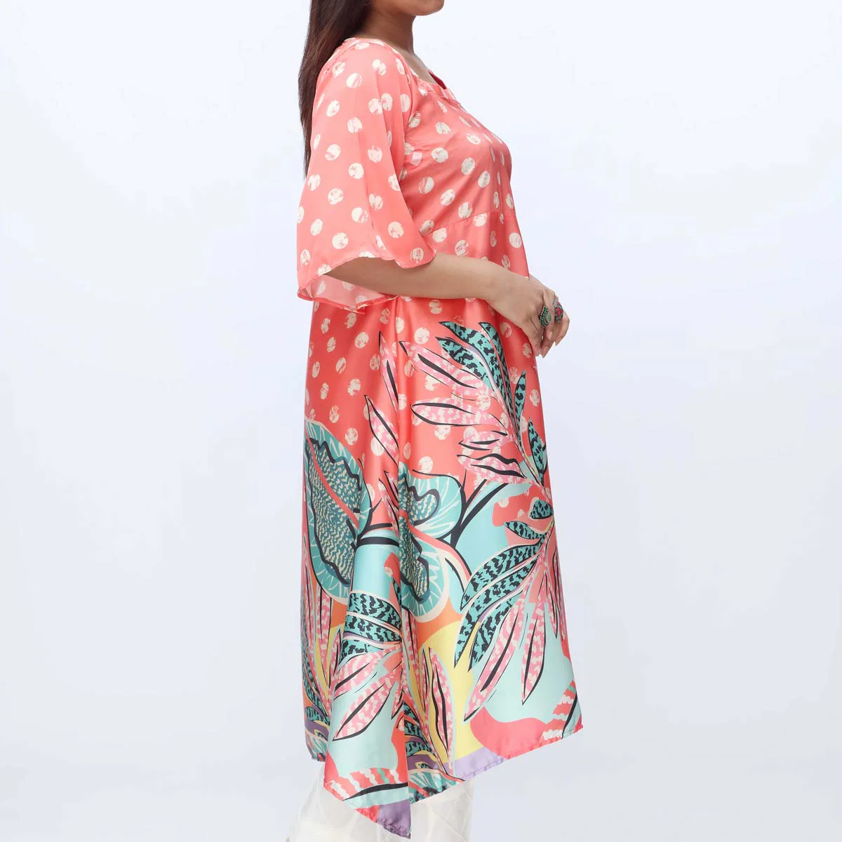 1PC-Printed Grip Silk Long Shirt PW3150 - Image 2
