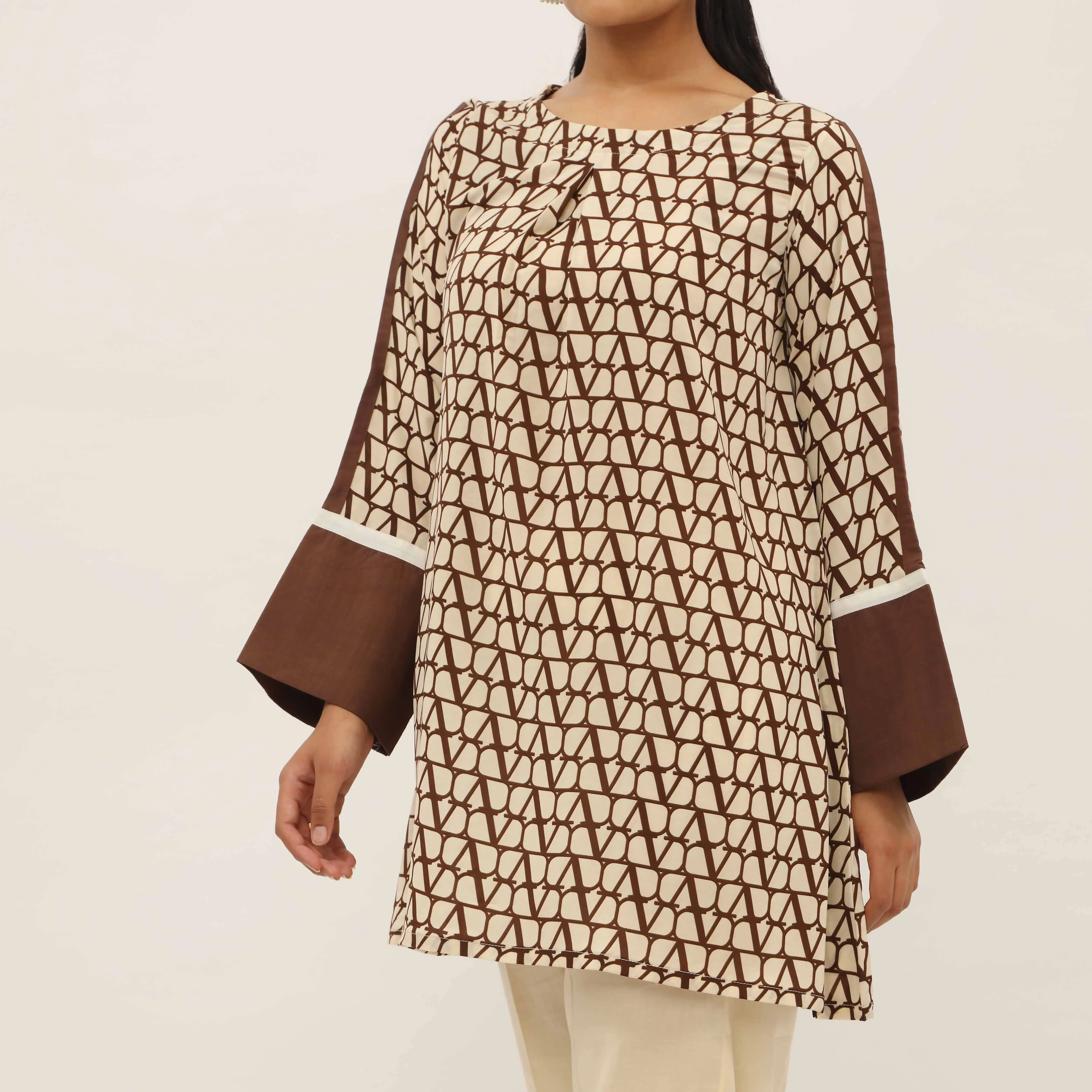 1PC- Printed Grip Silk Shirt PS5329 - Image 2