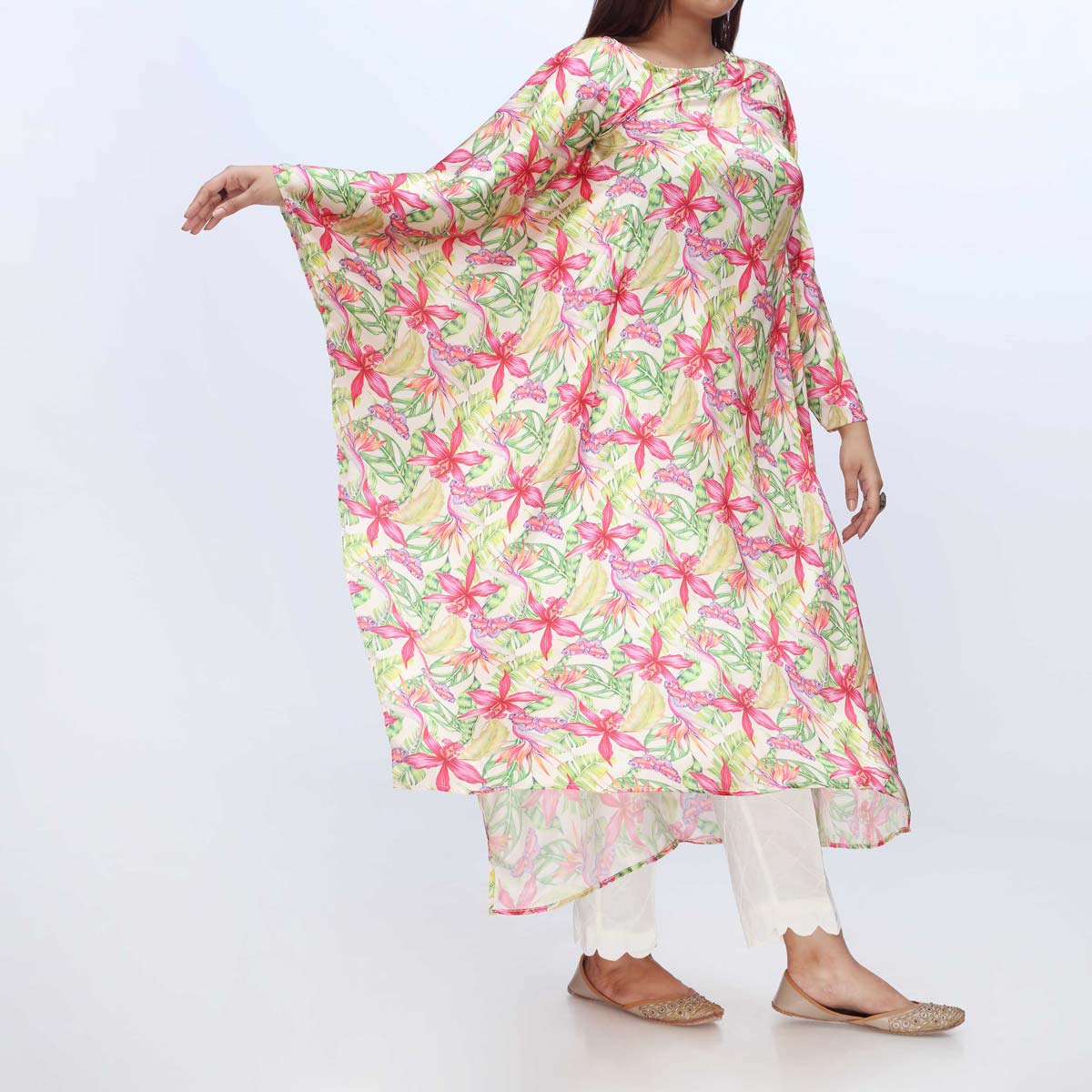 1PC-Printed Shamoz Silk Shirt PW3070 - Image 2