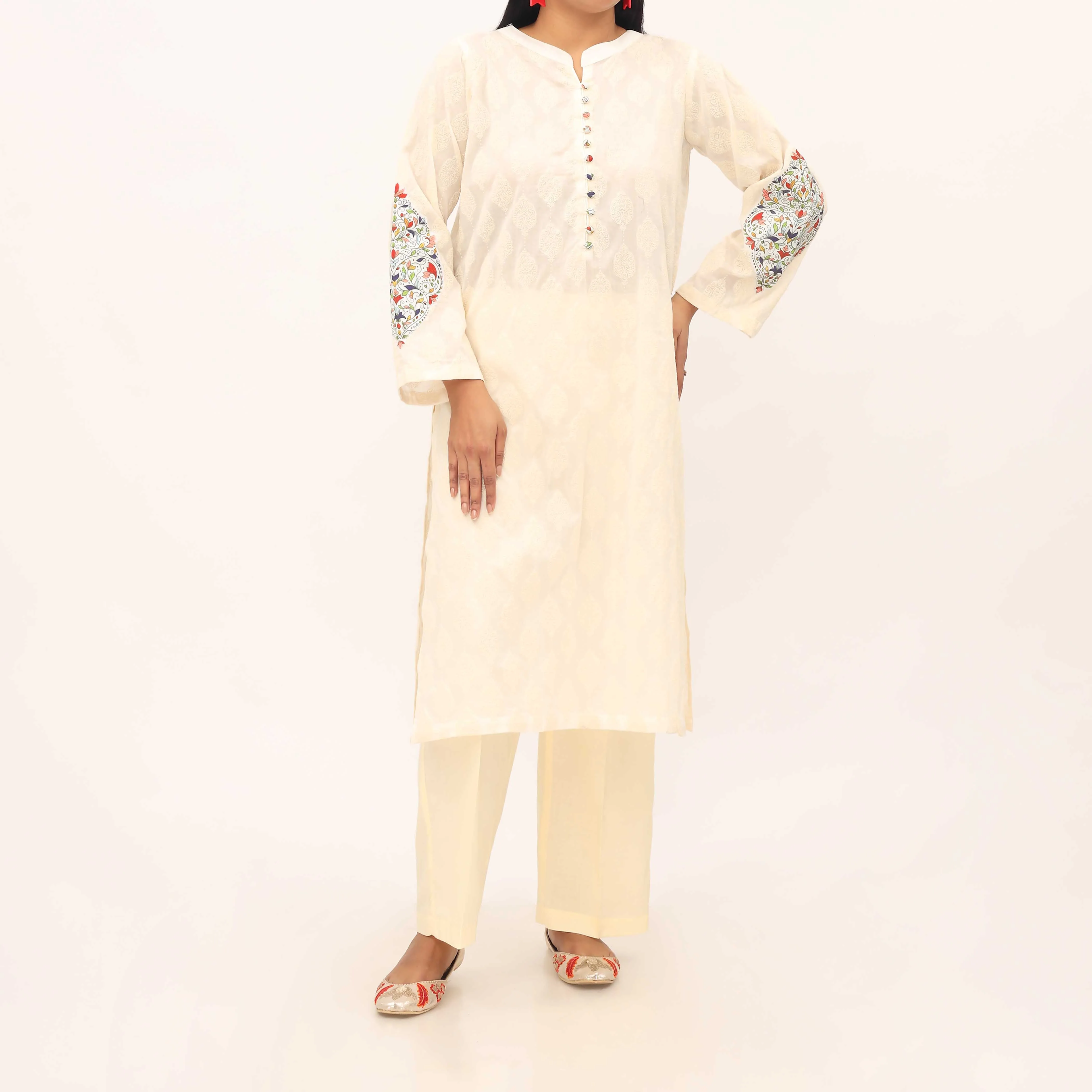 1PC- Puff Printed Lawn Shirt PS5078 - Image 2