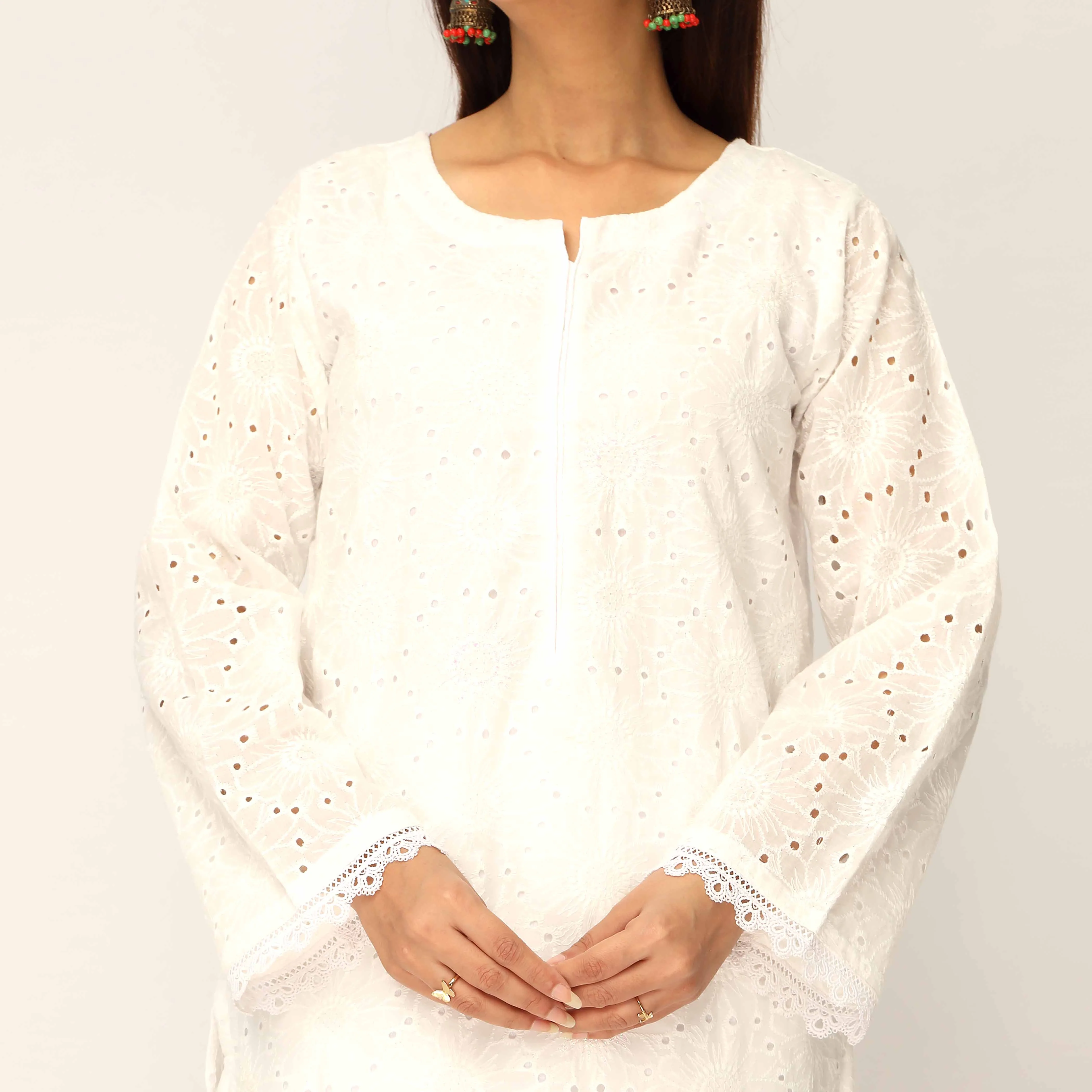 1PC- Schiffli Chikan Lawn Shirt PS5306 - Image 2