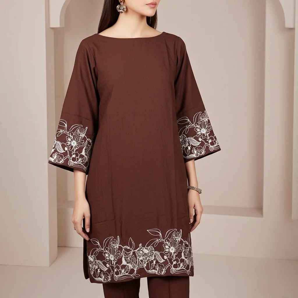 1PC Slub Khaddar Shirt PW5041 - Image 2