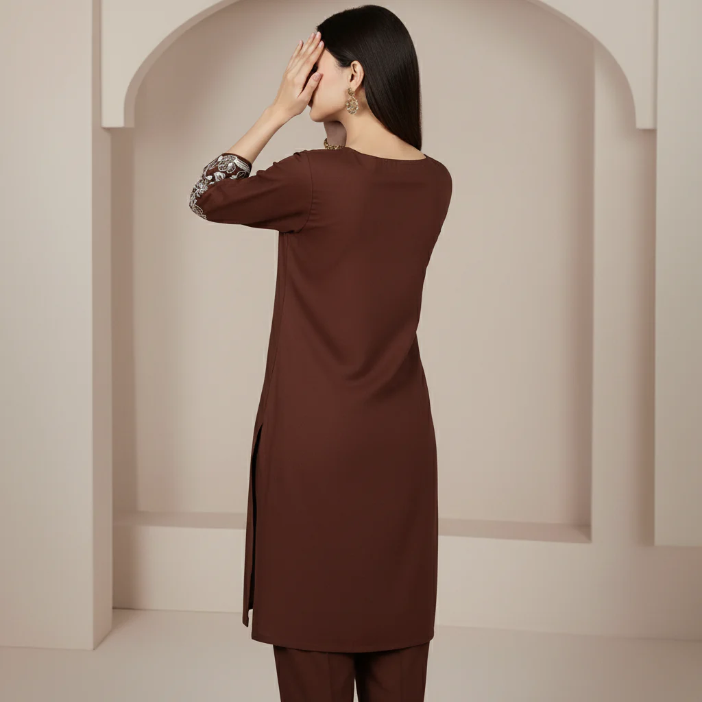 1PC Slub Khaddar Shirt PW5041 - Image 4