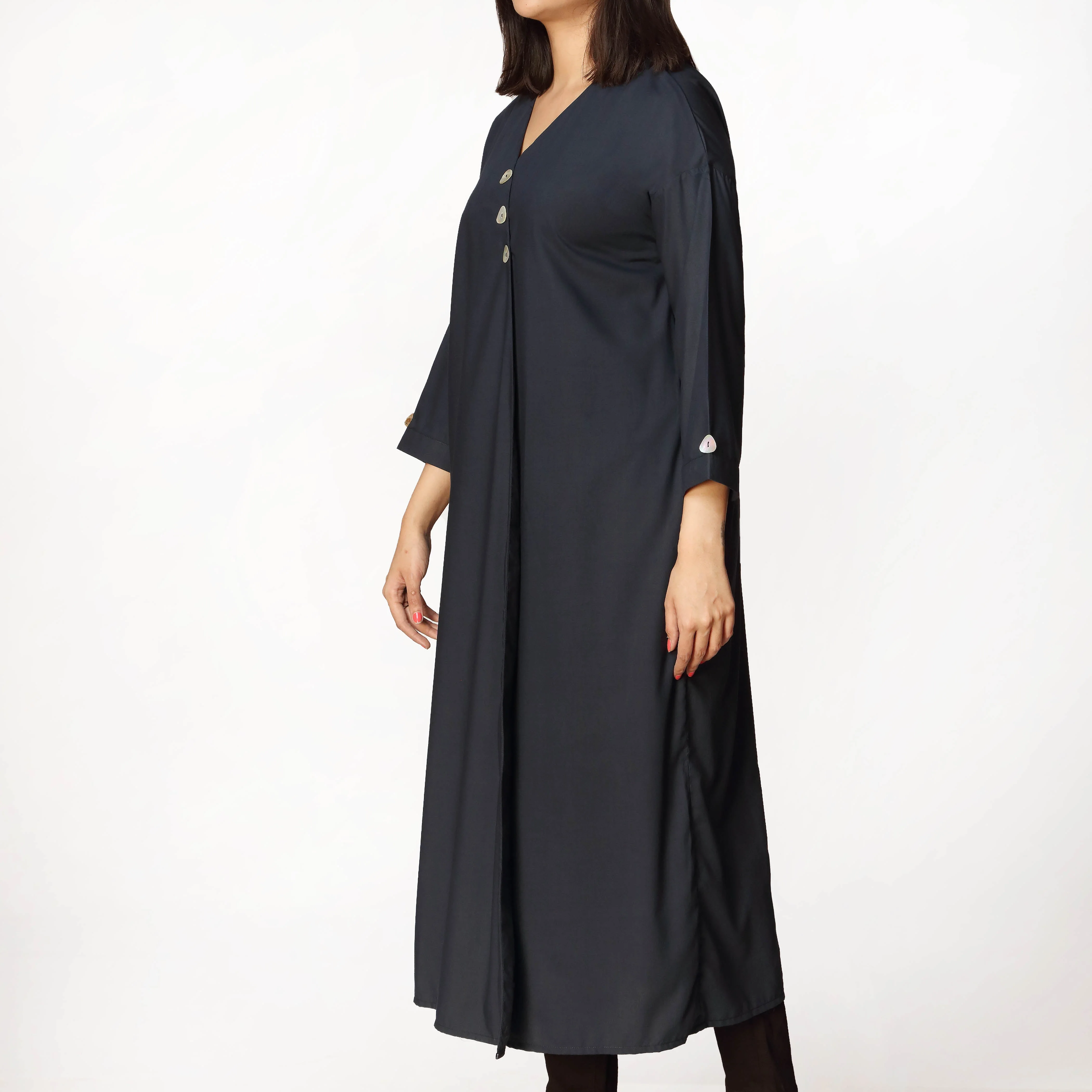 1PC- Solid Long Shirt PS3199 - Image 2