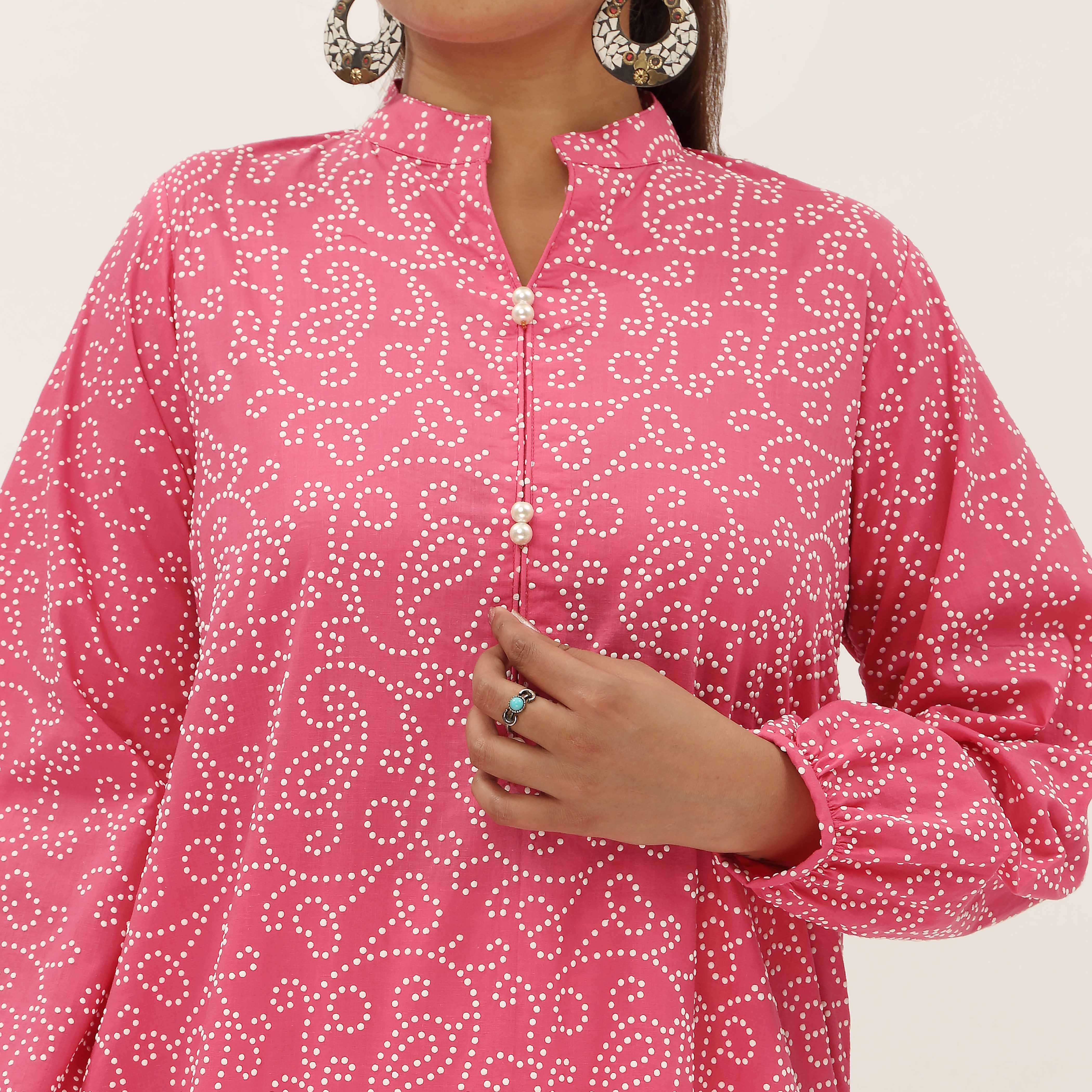 1PC- Unstitched Screen Printed Cotton Shirt US5323 - Image 4