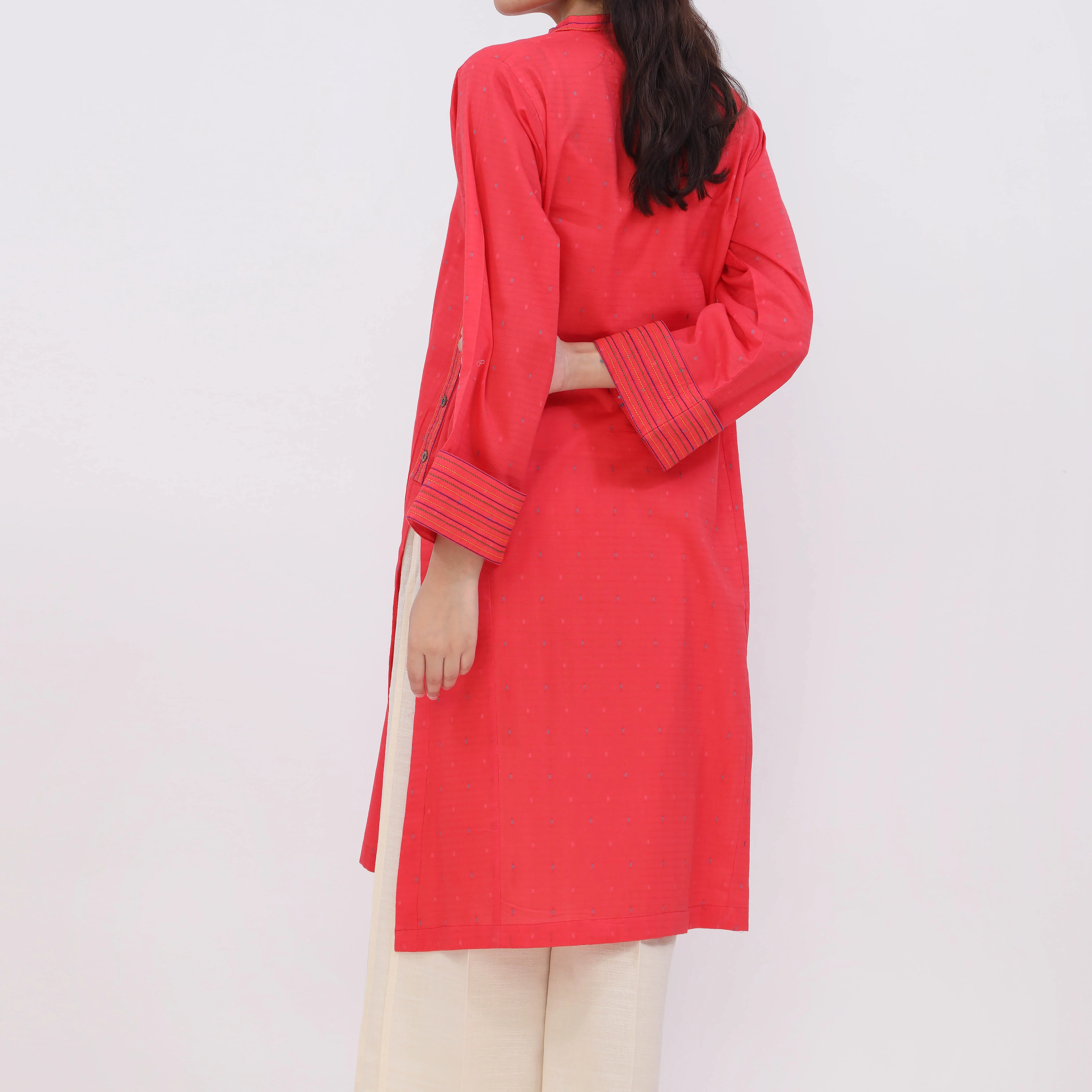 Saffron<br>1 PC Yarn Dyed Shirt PS5462 - Image 5