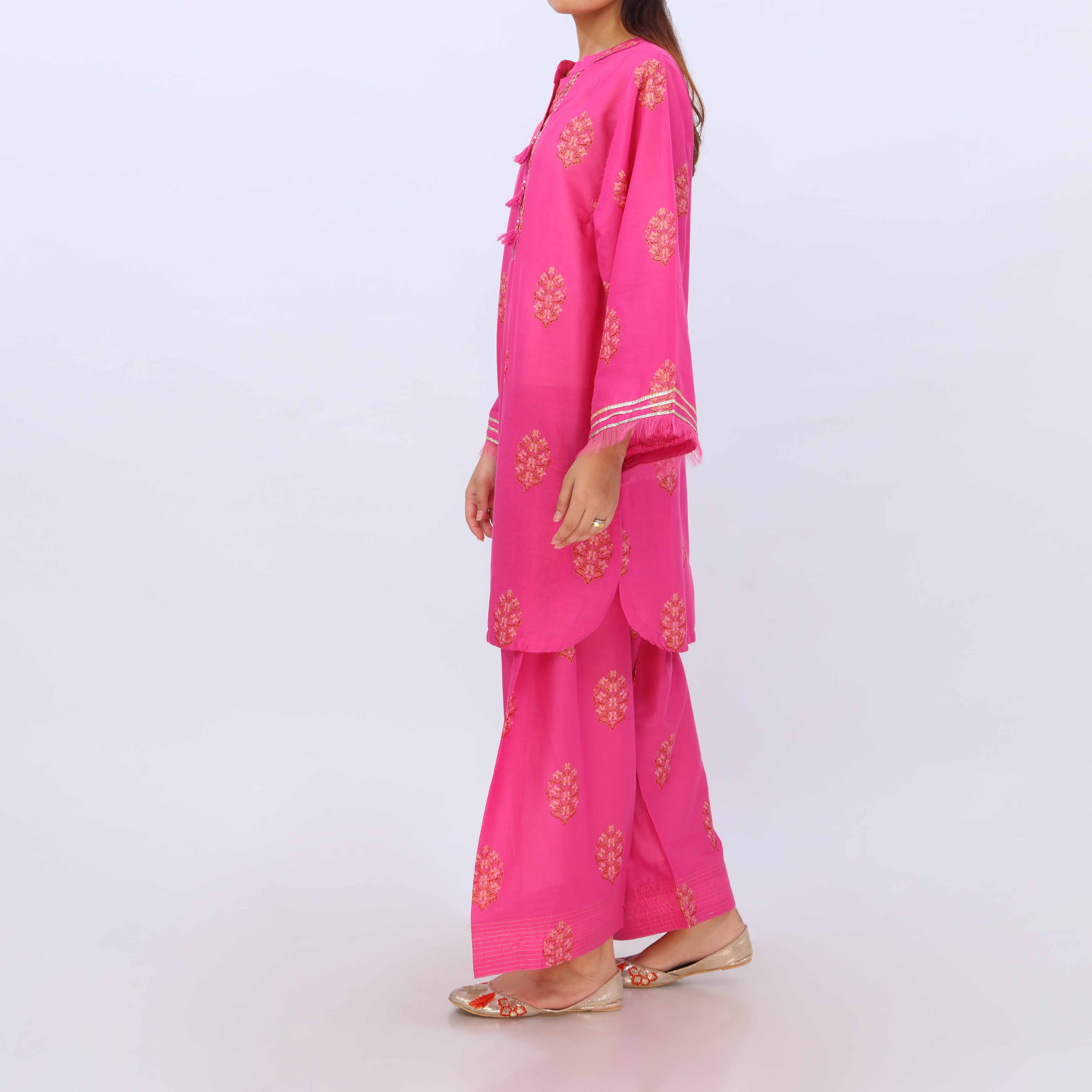 2 PC- Cotton Cambric Printed Suit PS5393 - Image 3