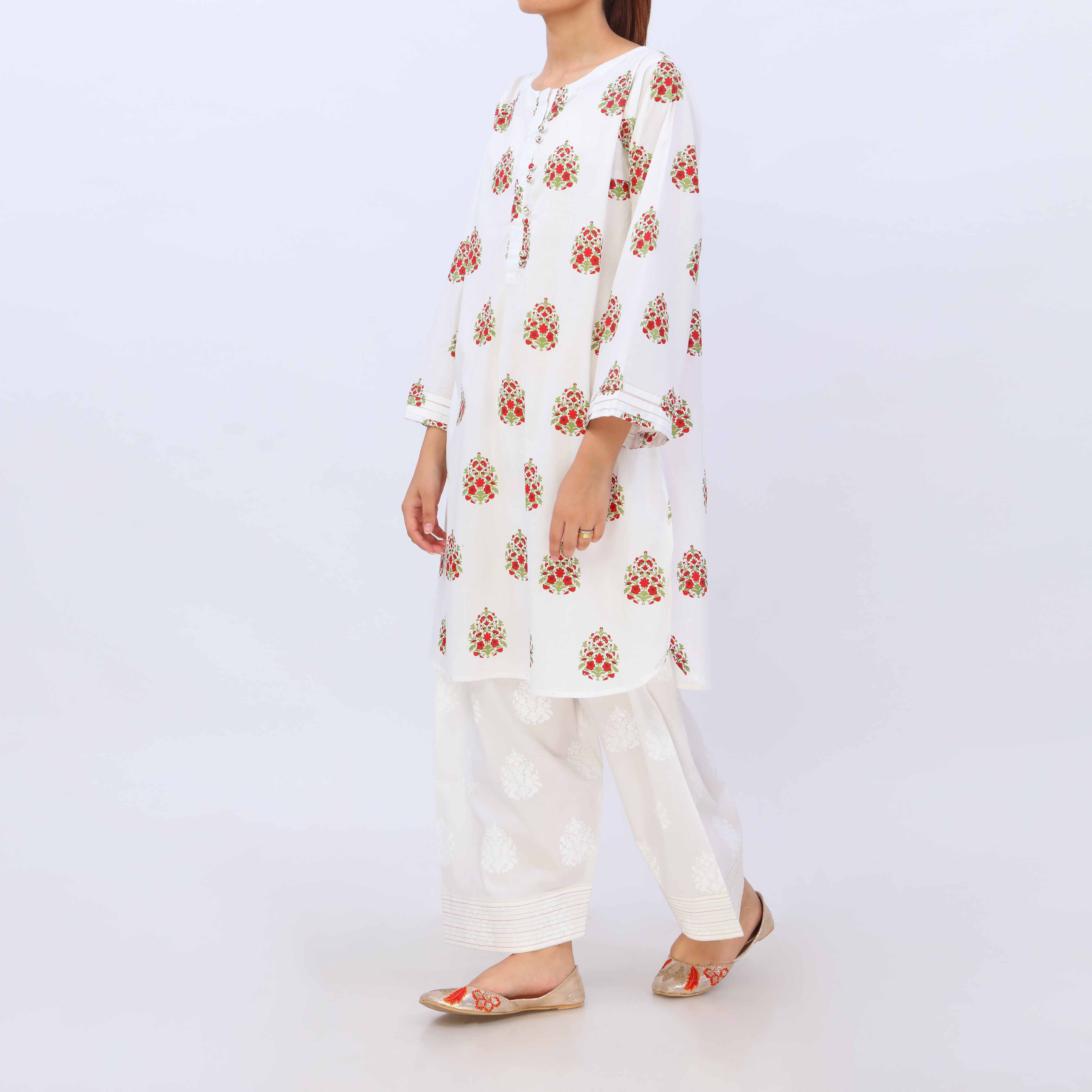 2 PC- Cotton Cambric Printed Suit PS5401 - Image 2