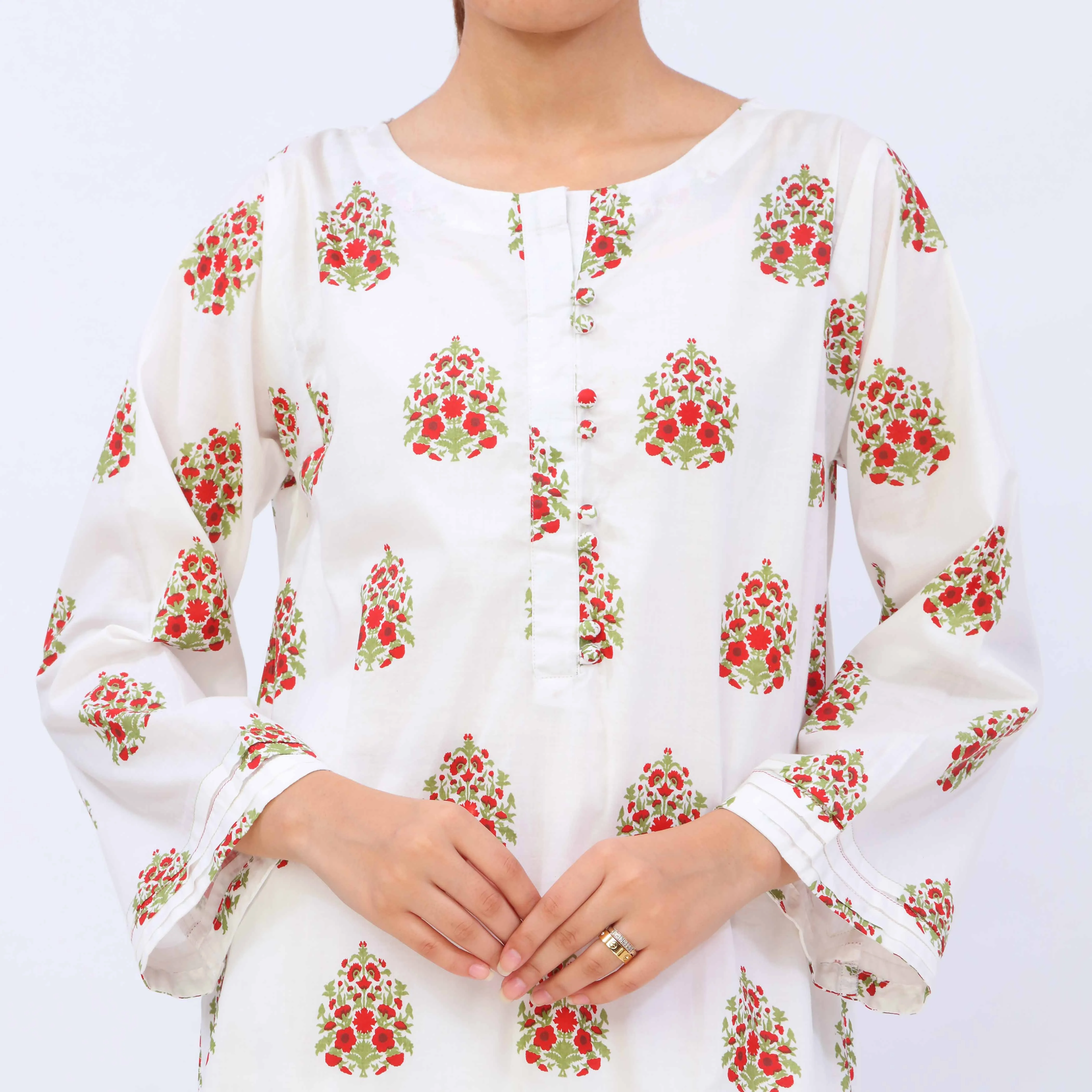 2 PC- Cotton Cambric Printed Suit PS5401 - Image 4