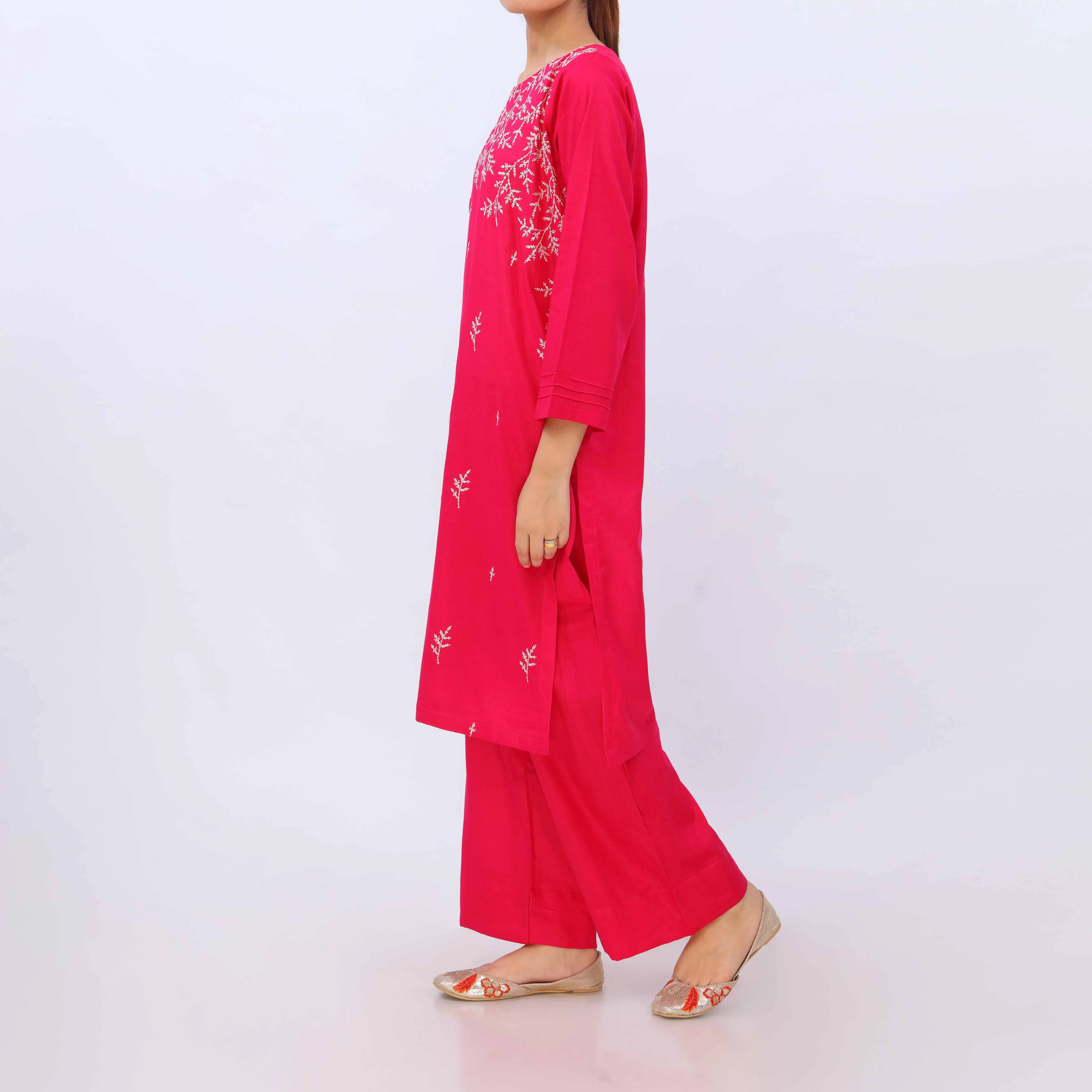 2 PC- Embroidered Cambric Suit PS5446 - Image 3