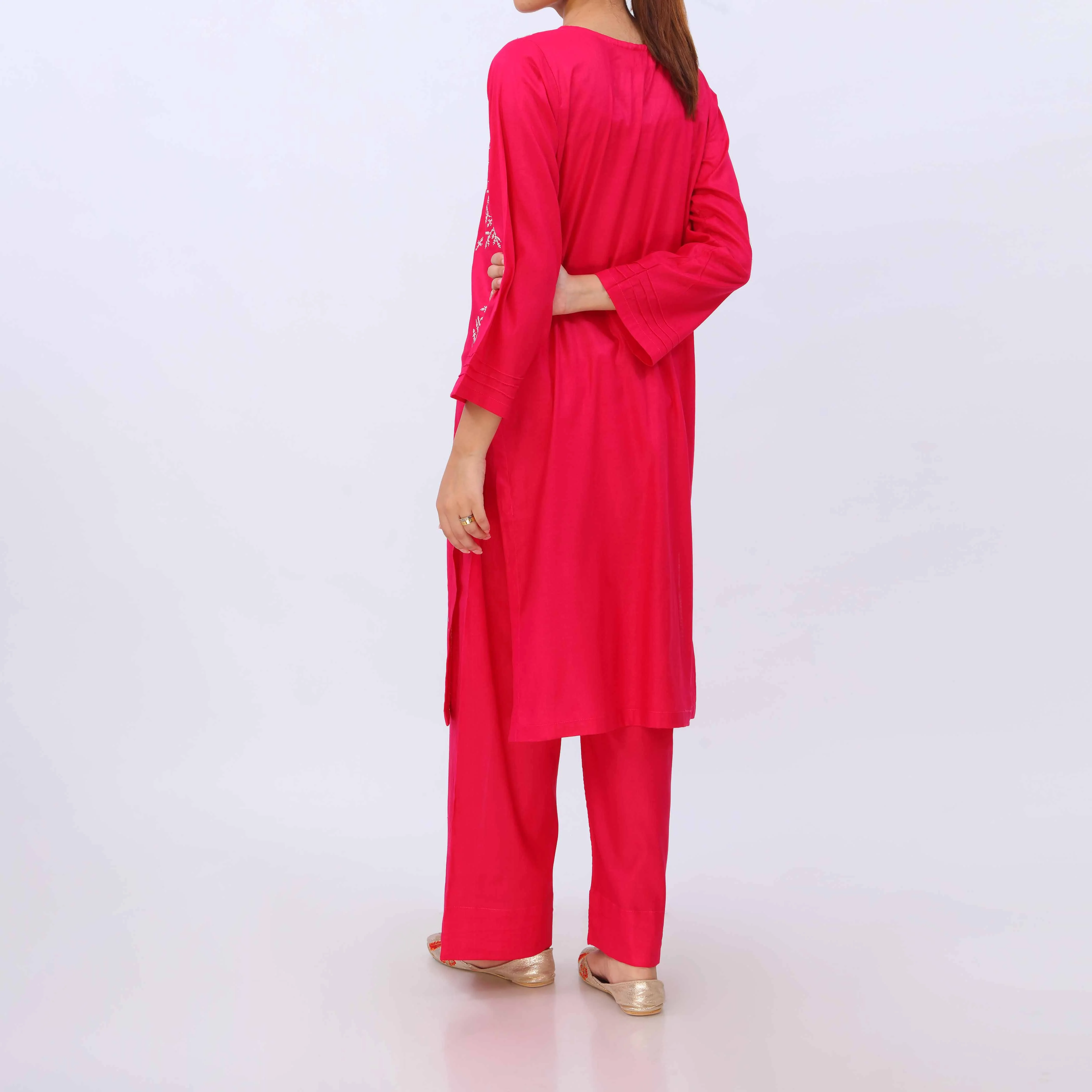 2 PC- Embroidered Cambric Suit PS5446 - Image 4