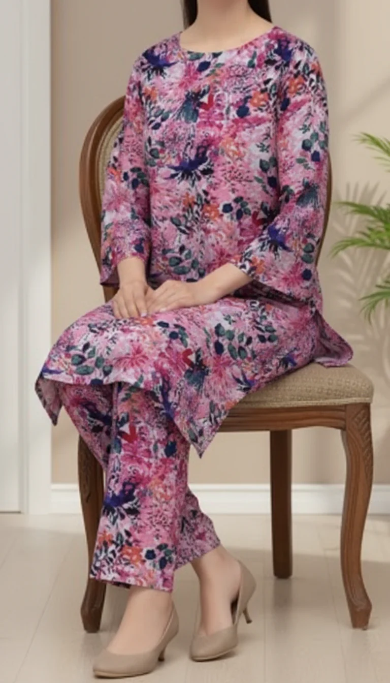 2 PC UnStitched Digital Printed Lawn Suit US6021