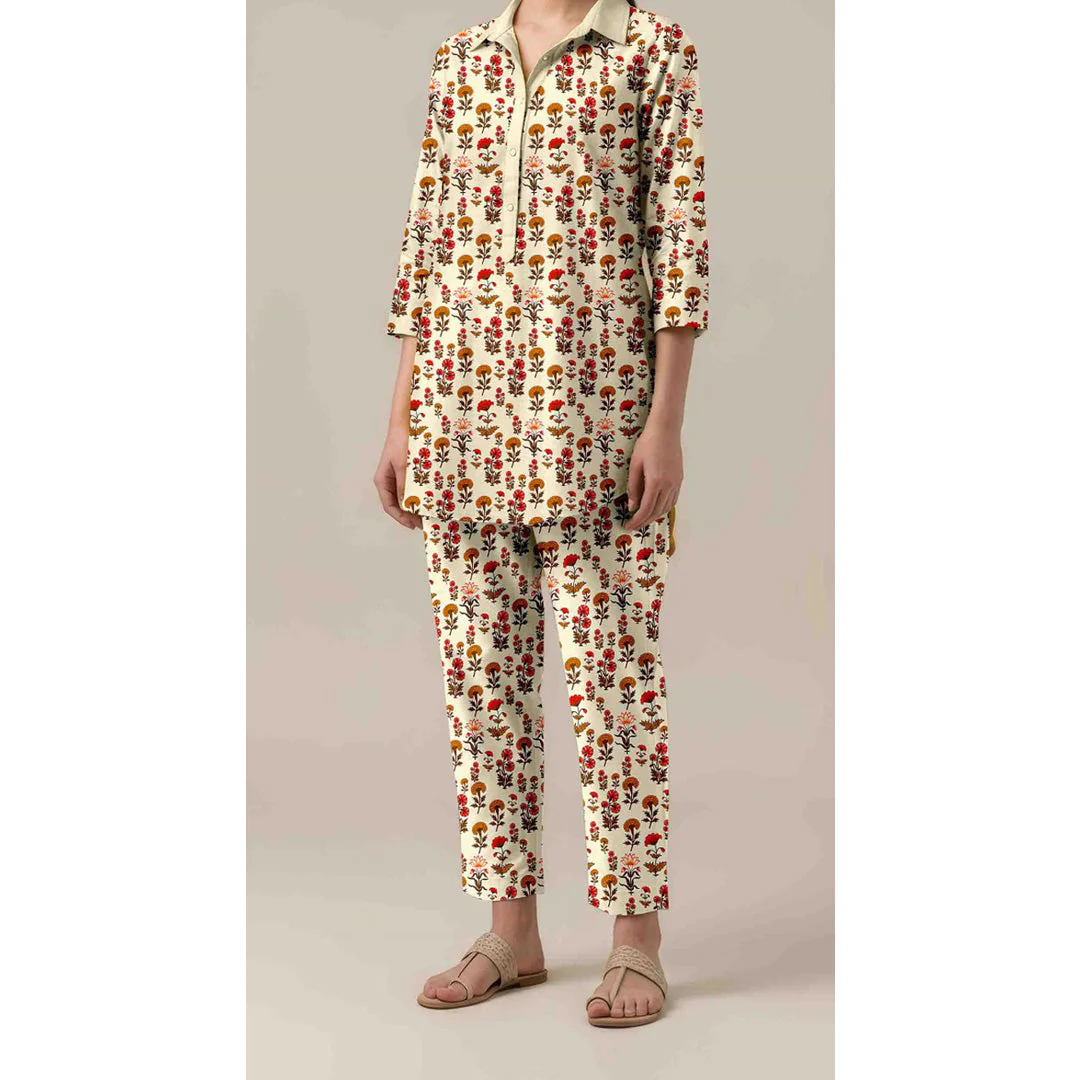 2PC Unstitched Printed Suit US5457 - Image 2