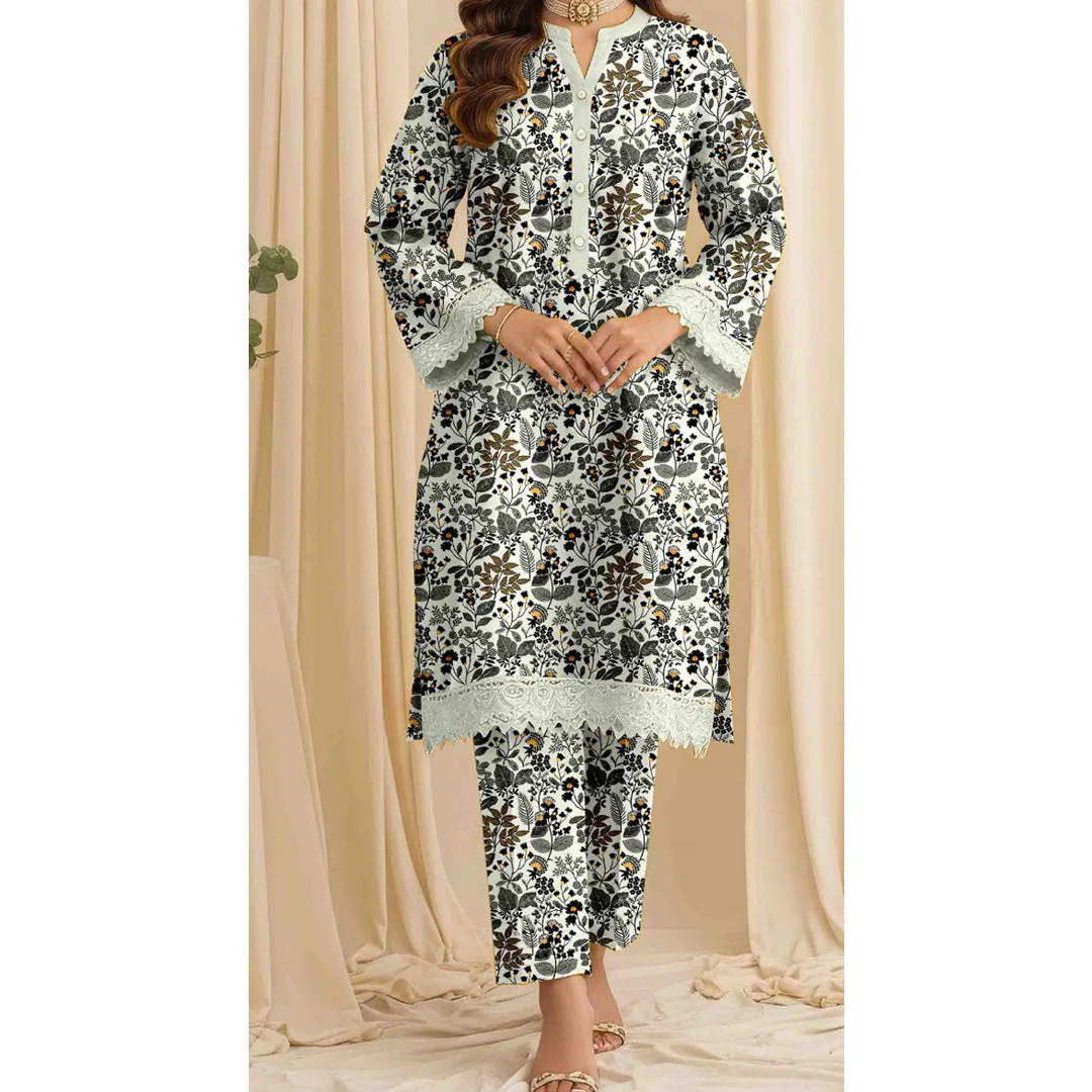 2PC Unstitched Printed Suit US5459 - Image 2