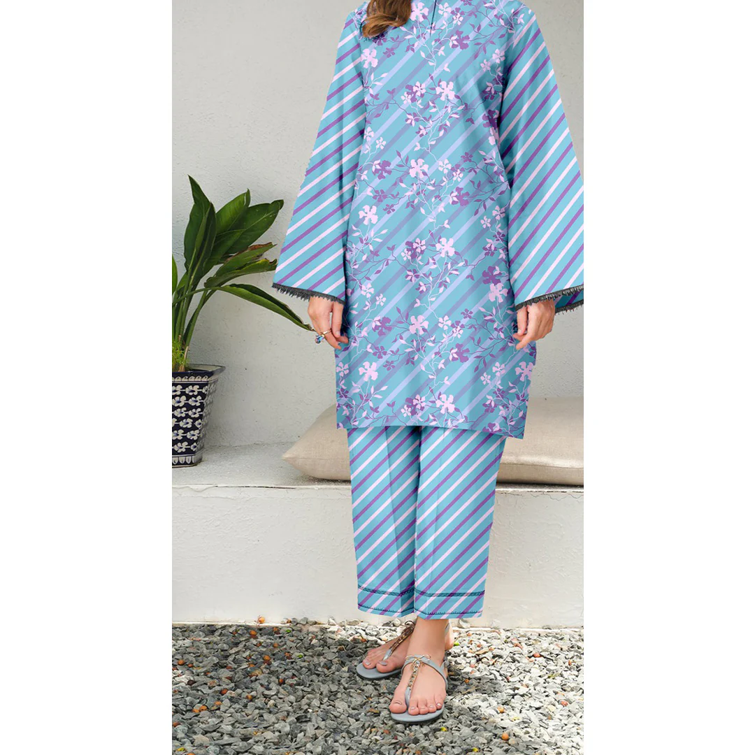 2 PC Unstitched Printed Suit UW5081 - Image 2
