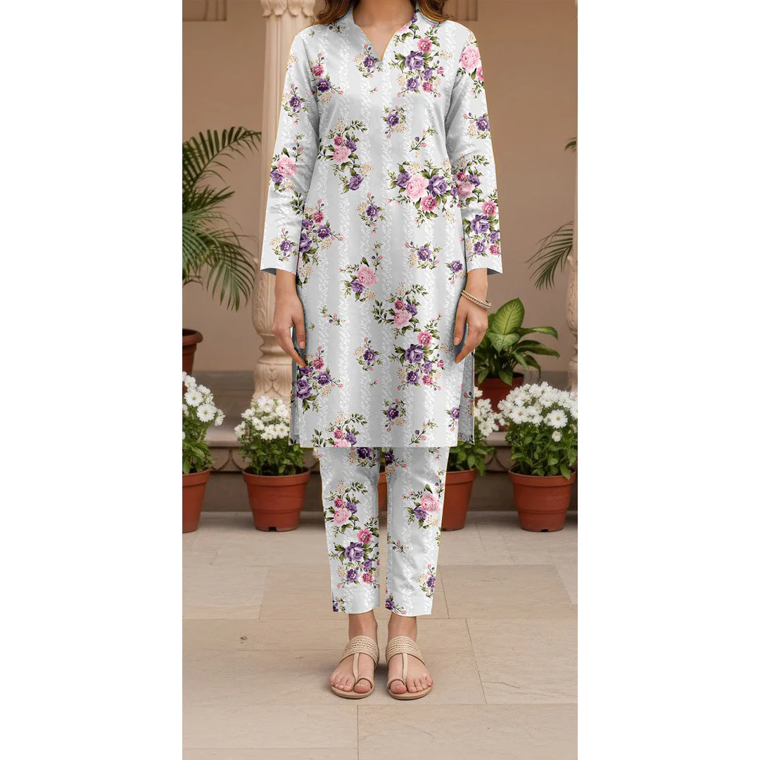 2 PC Unstitched Slub Khaddar Suit UW5044 - Image 2