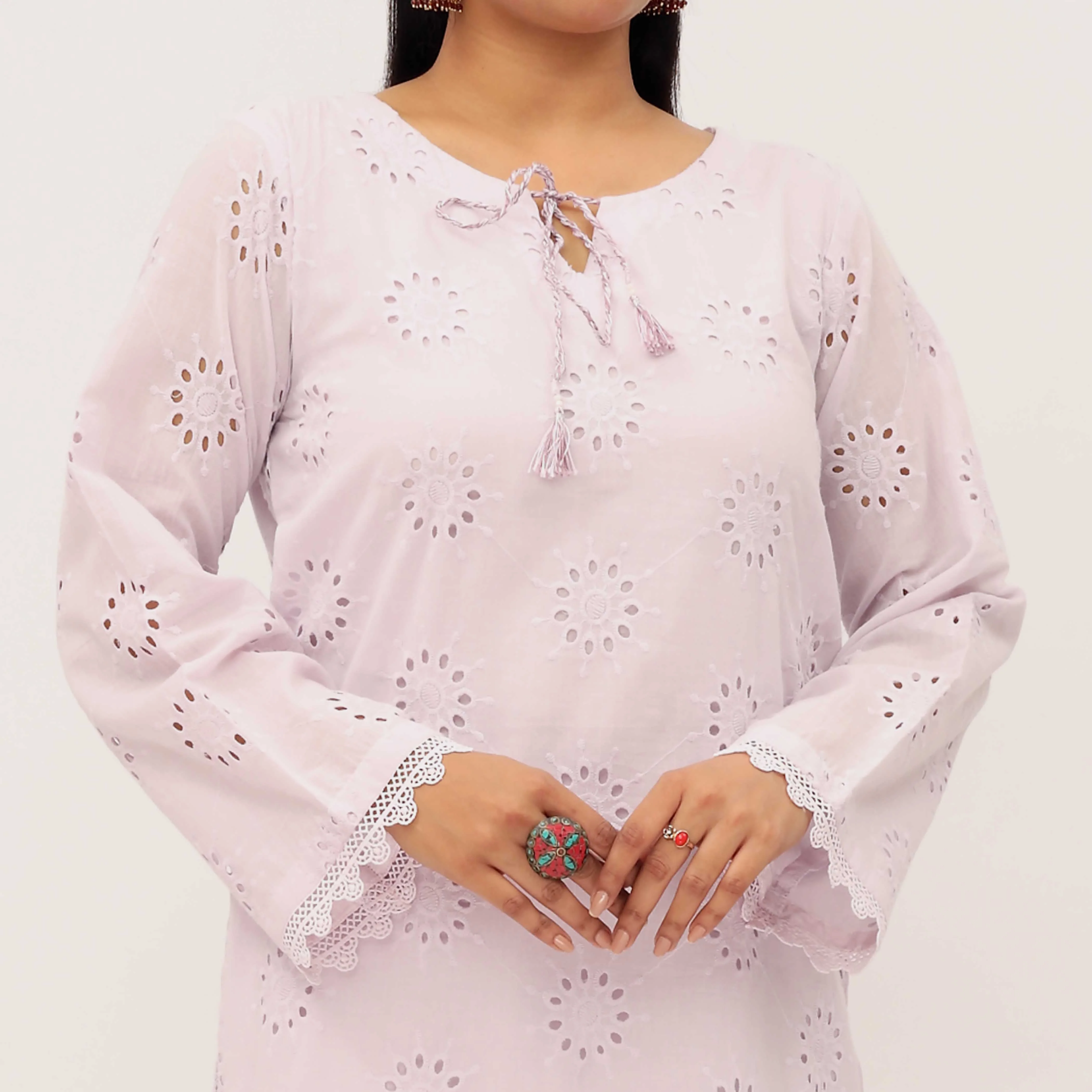 2PC- Chikan Schiffli Lawn Suit PS5304 - Image 2