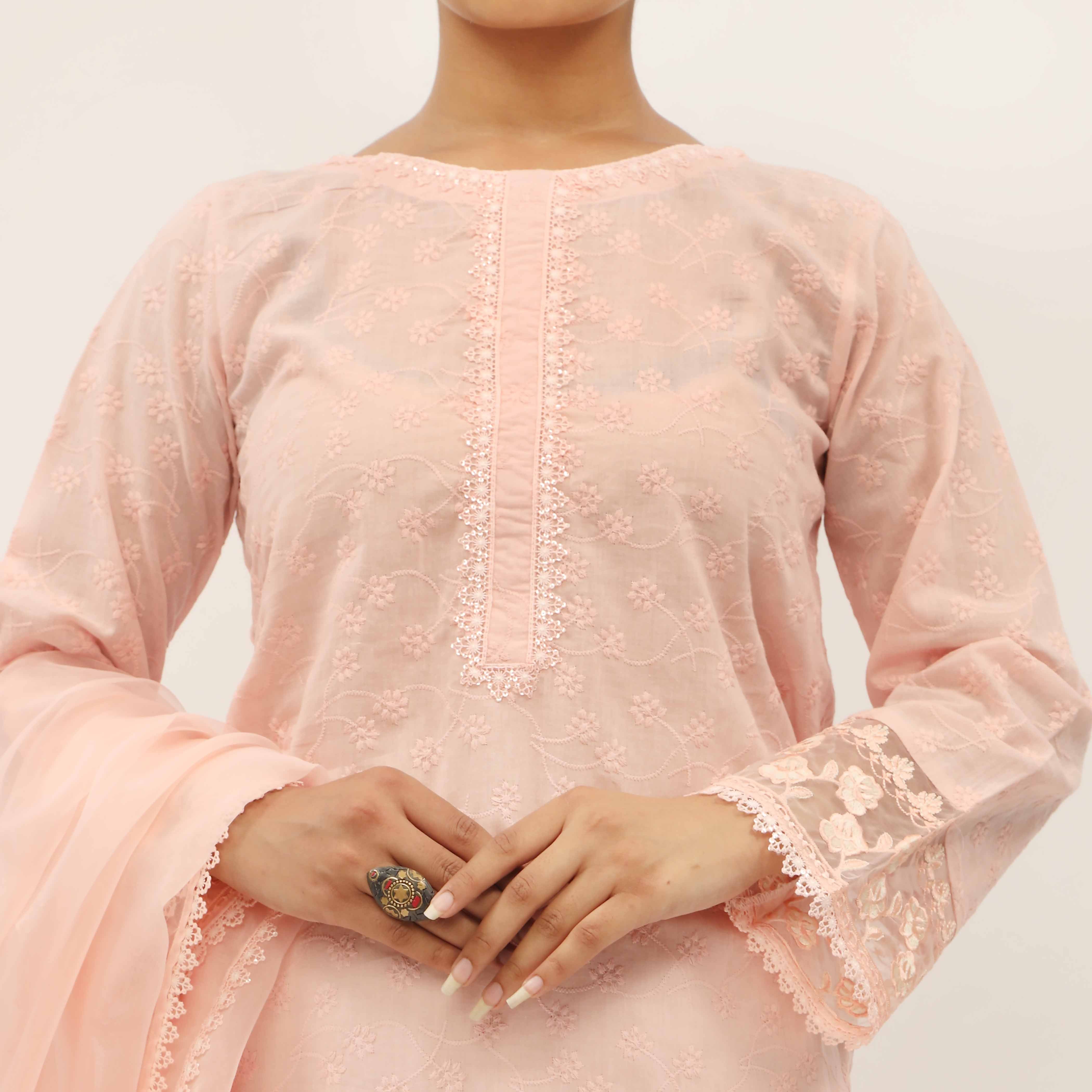 2PC- Chikankari Embroiderd Lawn Suit PS5322 - Image 2