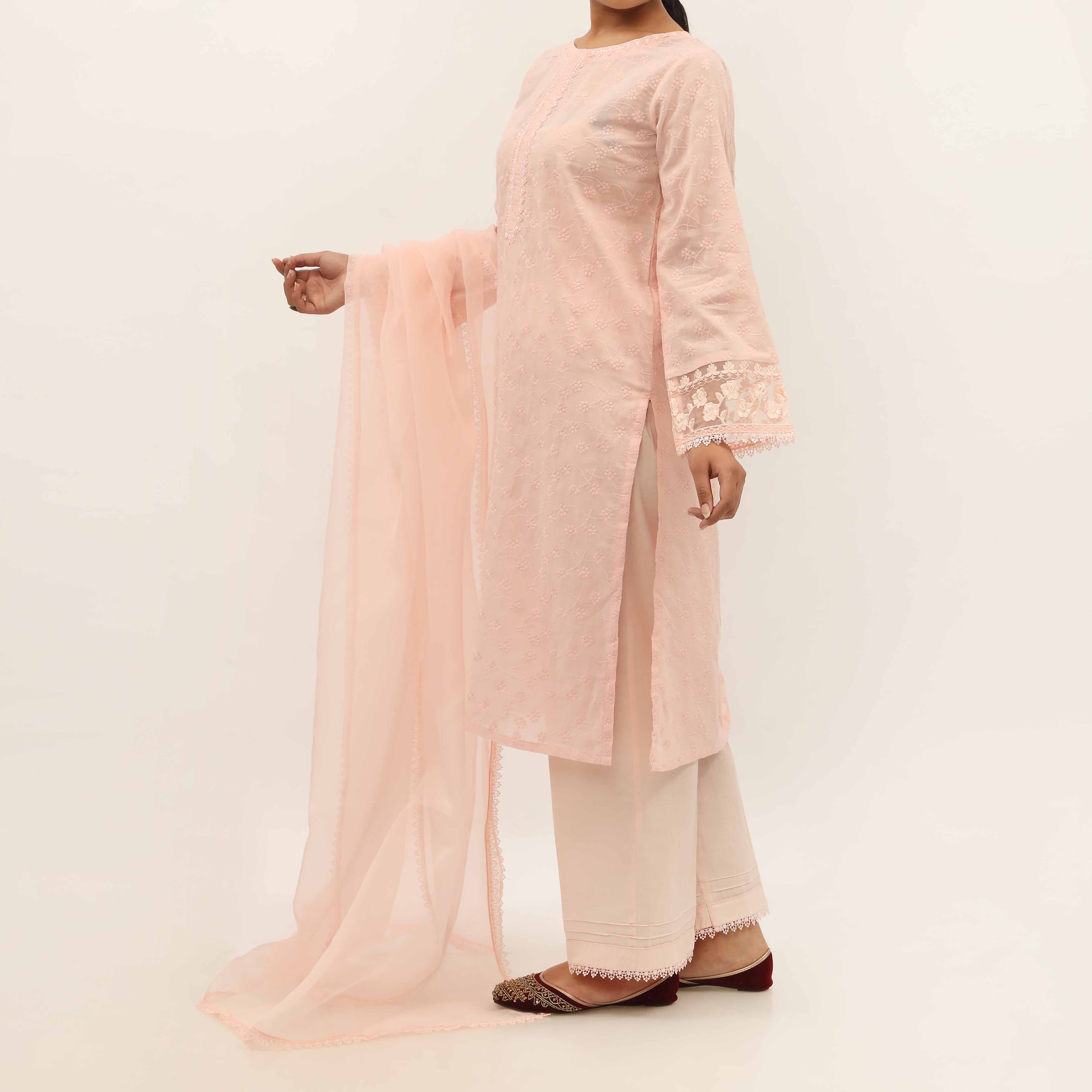 2PC- Chikankari Embroiderd Lawn Suit PS5322 - Image 3