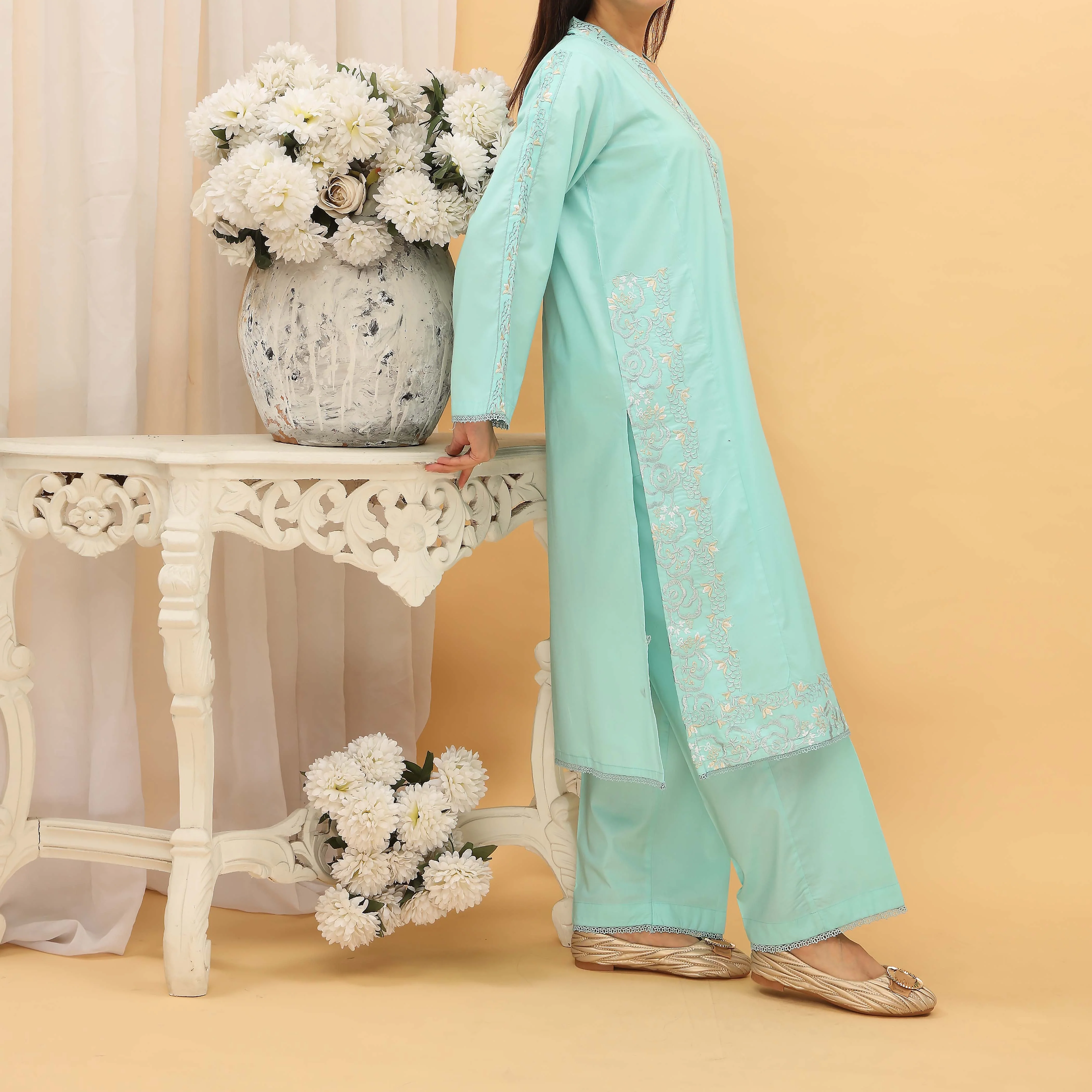 2PC- Cotton Cambric Suit PS5123 - Image 2
