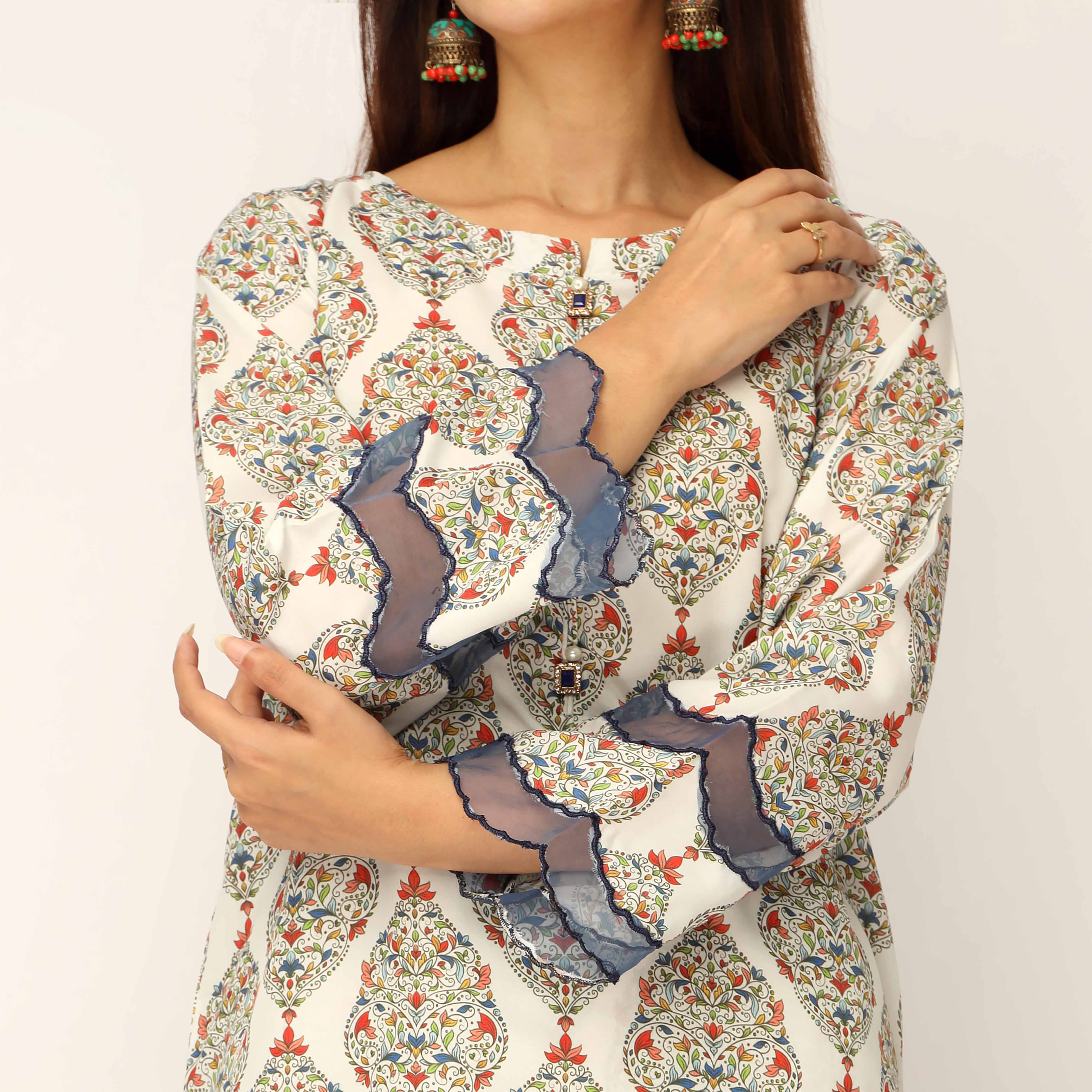 2PC- Digital Printed Cambric Co-ord Set PS5232 - Image 2