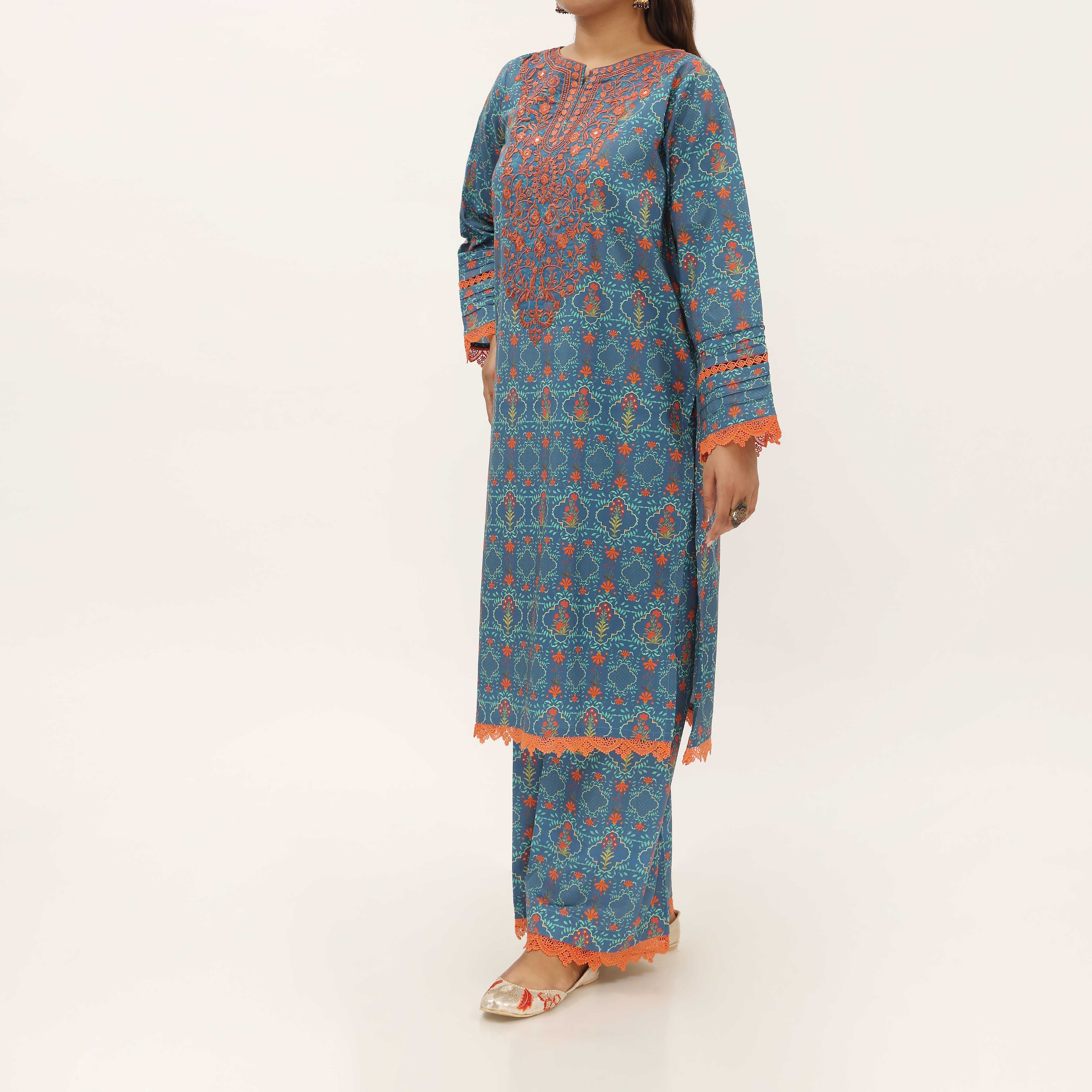 2PC- Digital Printed Cambric Suit PS5135 - Image 3
