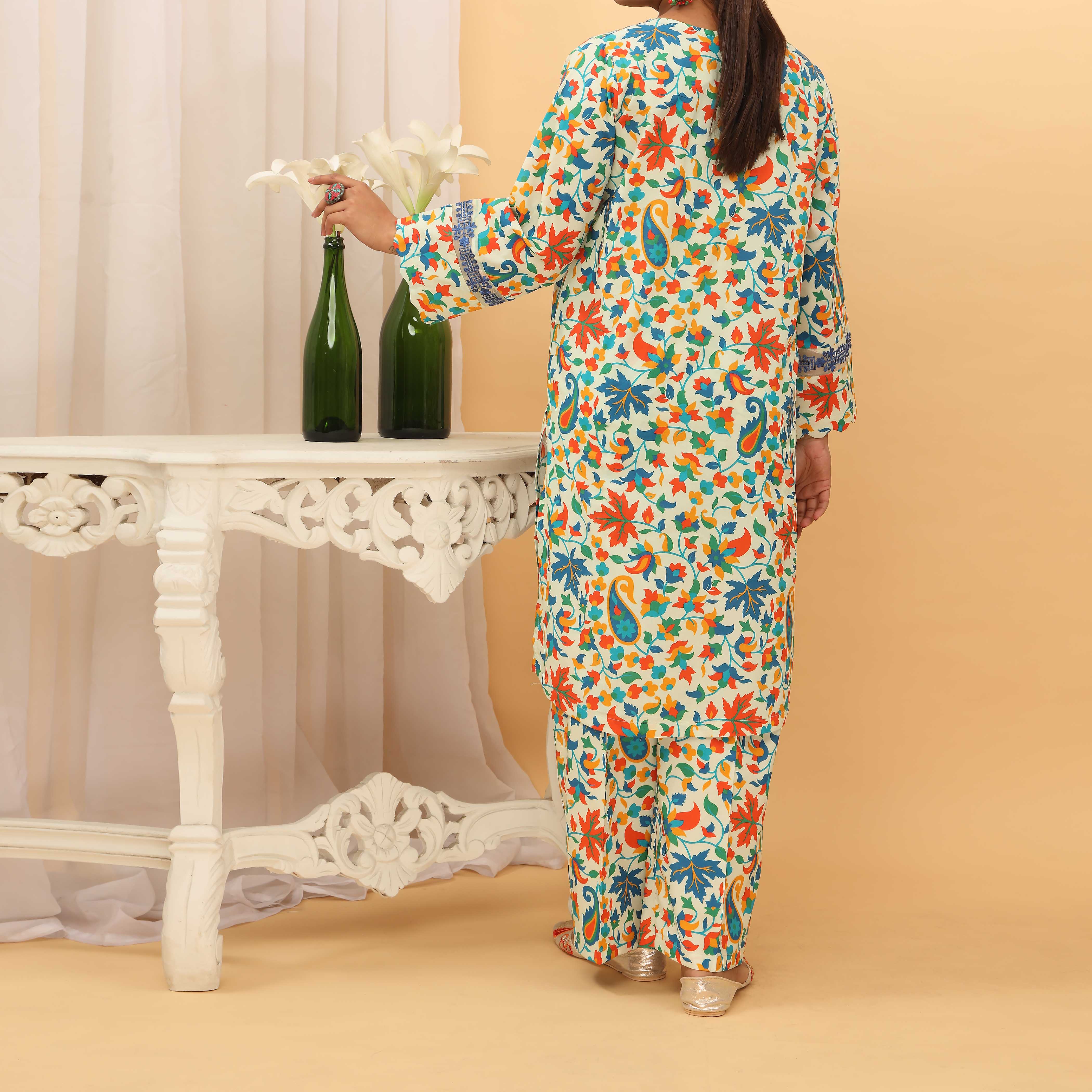 2PC- Digital Printed Cambric Suit PS5165 - Image 4