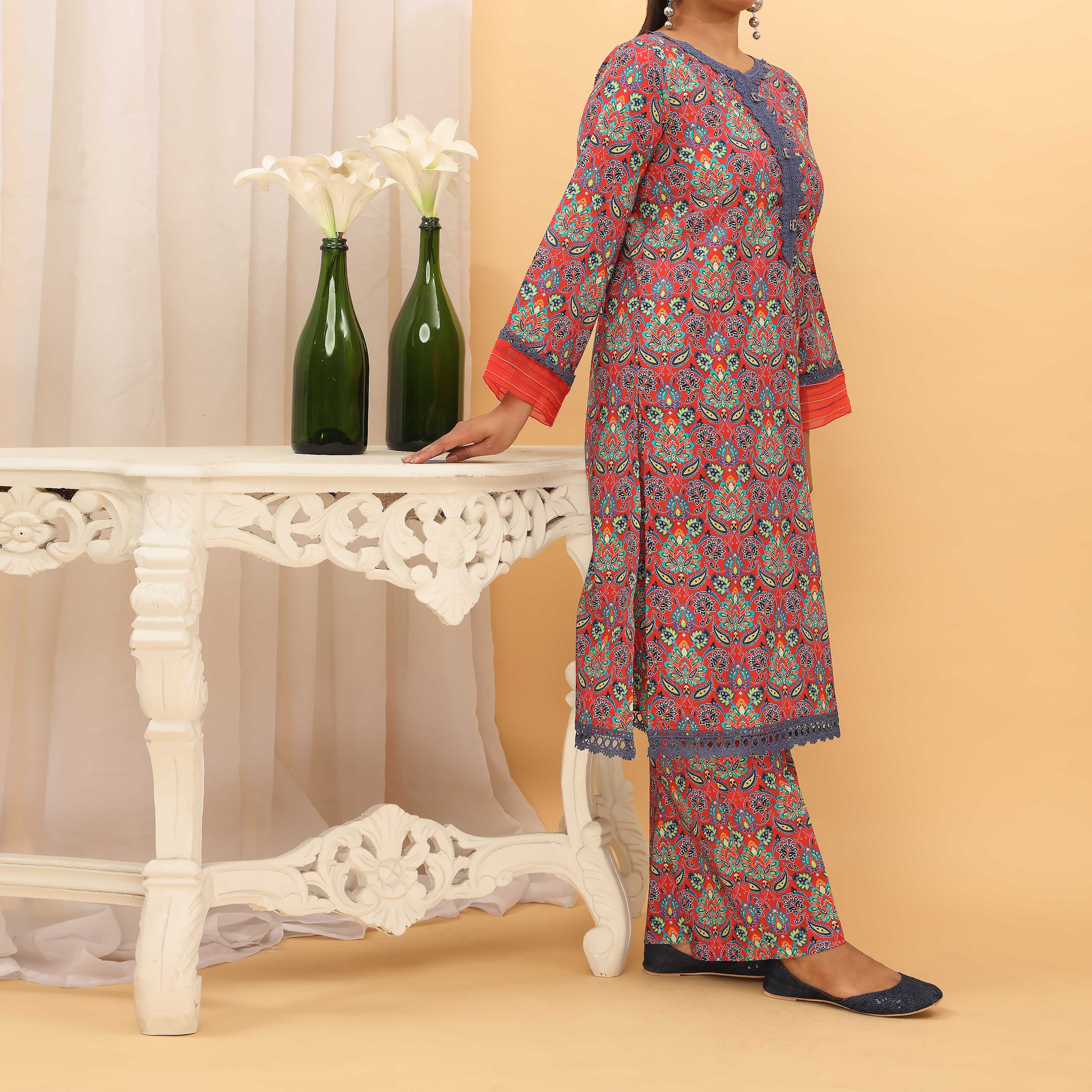 2PC- Digital Printed Cambric Suit PS5167 - Image 2