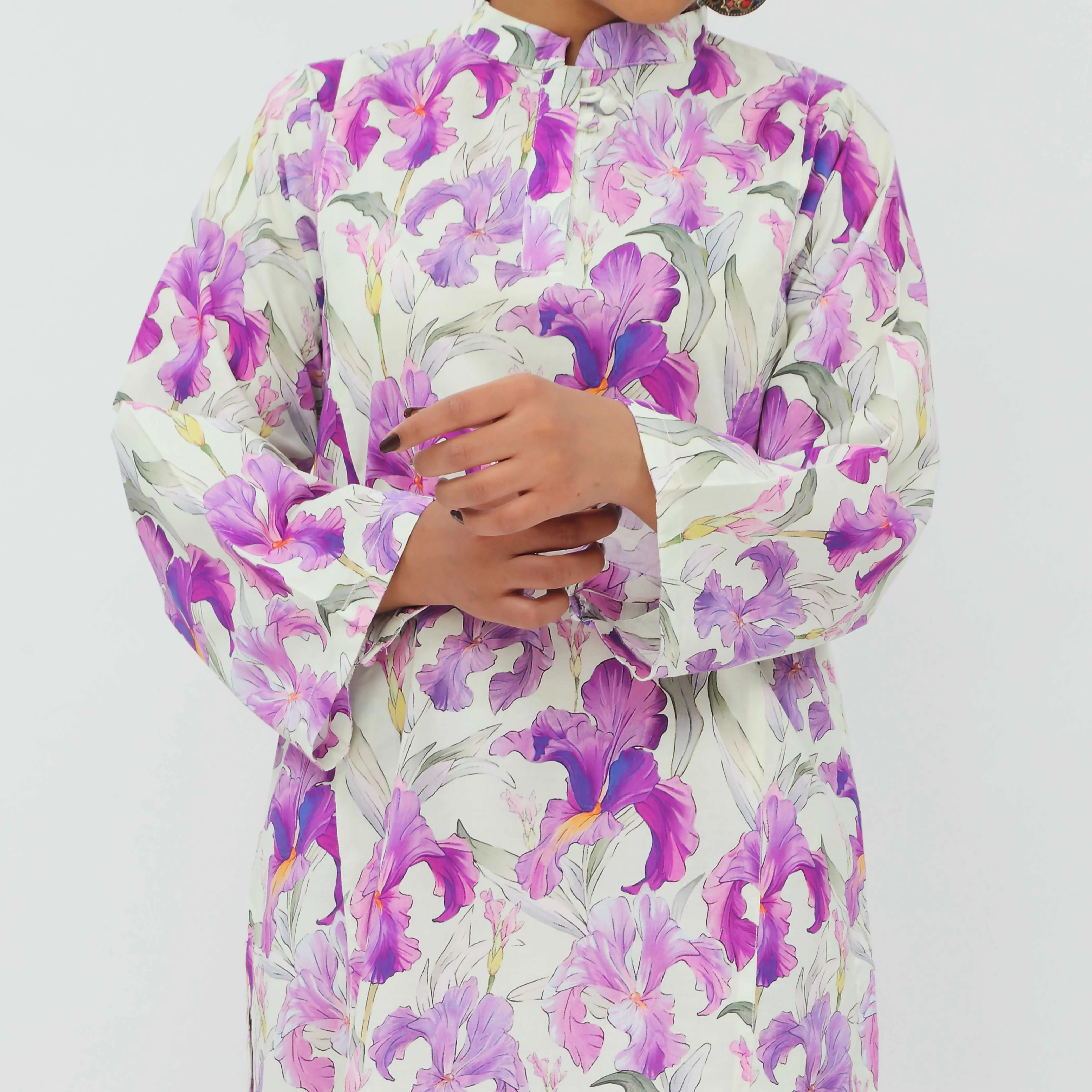 2PC- Digital Printed Cotton Cambric Co-ord Set PS5369 - Image 2