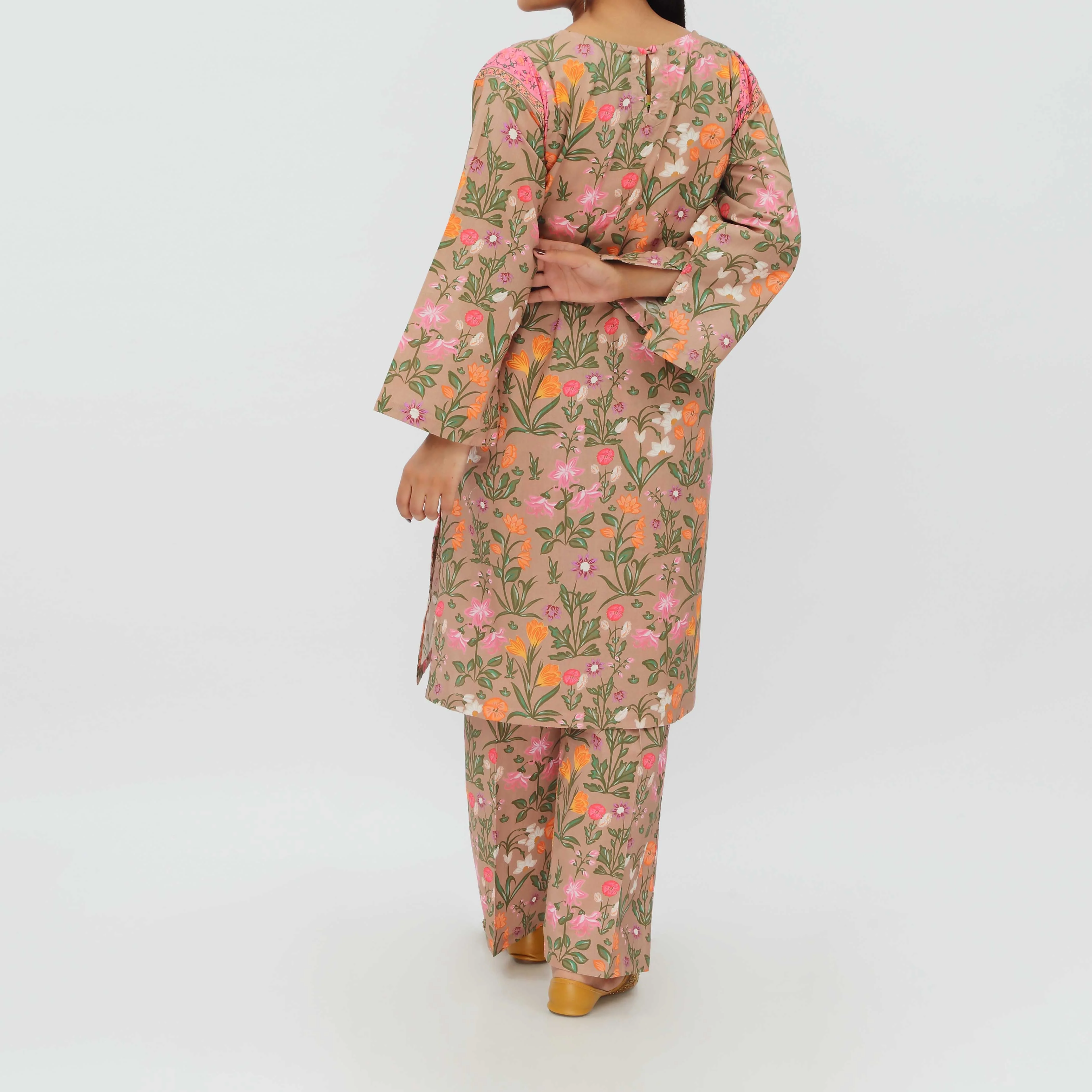 2PC- Digital Printed Cotton Cambric Co-ord Set PS5376 - Image 3