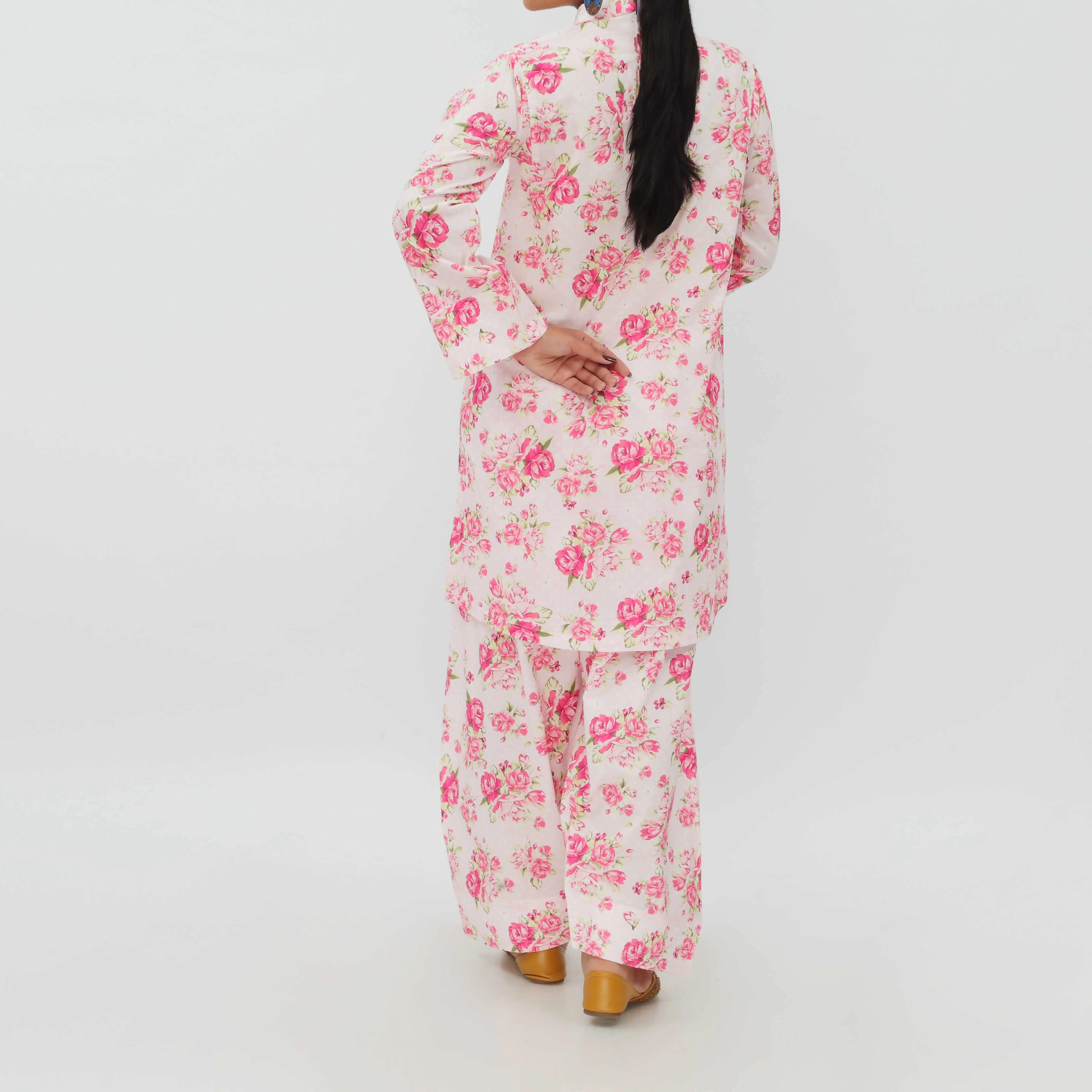 2PC- Digital Printed Cotton Cambric Co-ord Set PS5377 - Image 4