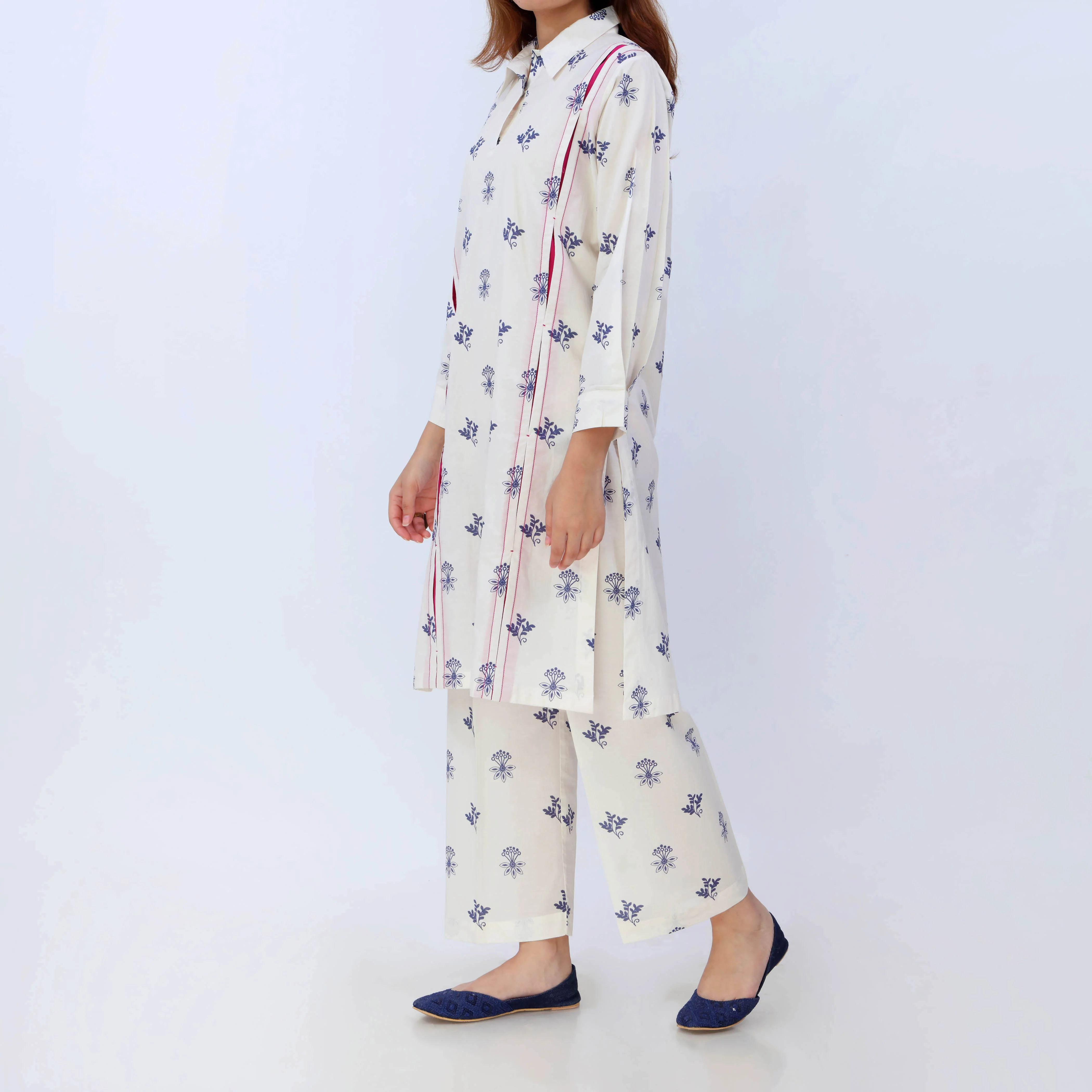 2PC- Digital Printed Cotton Cambric Co-Ord Set PS5439 - Image 3